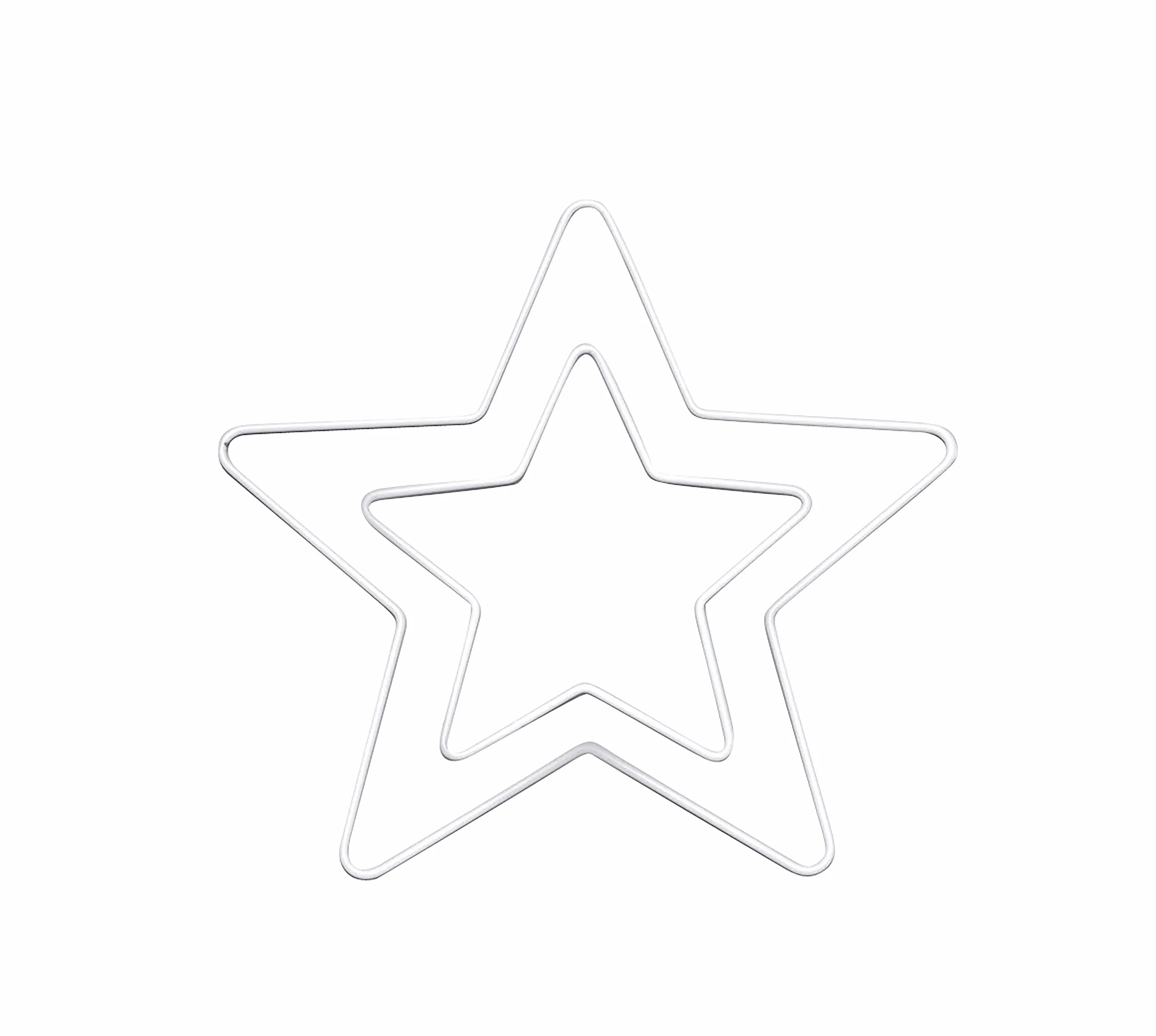 GLOREX 6 1294 410 - Cornice in Metallo a Forma di Stella per Fai da Te, ca. 15 cm, Rivestita in Bianco, Ideale per acchiappasogni, macramè, Decorazione da Parete e floristica