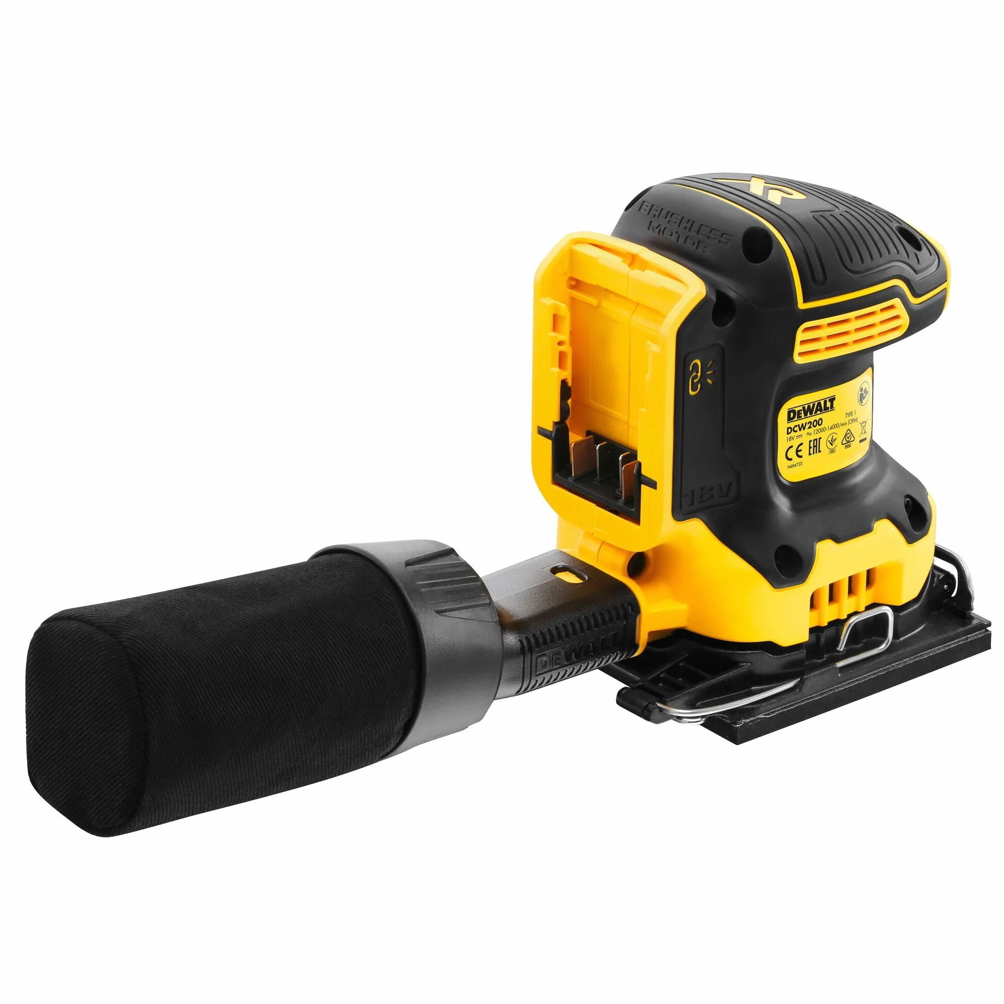 DEWALT DCW200N-XJ 18V XR Brushless 1/4 Foglio Palm Sander (unità nuda)