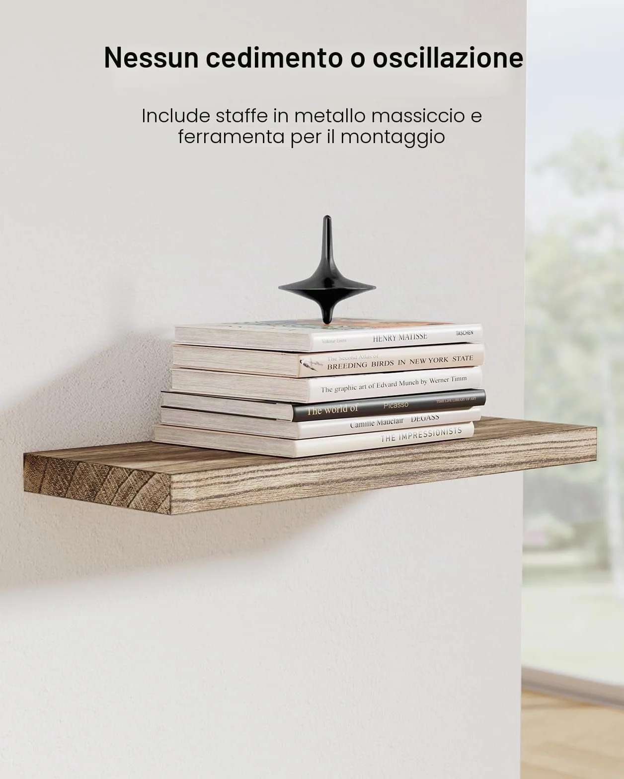 Pipishell Mensola da Muro, Mensola da Parete da 40 cm, mensole cucina in legno di Paulownia, mensole in legno set di 4 per bagno, camera da letto, ufficio, soggiorno, cucina, ecc. (marrone chiaro)