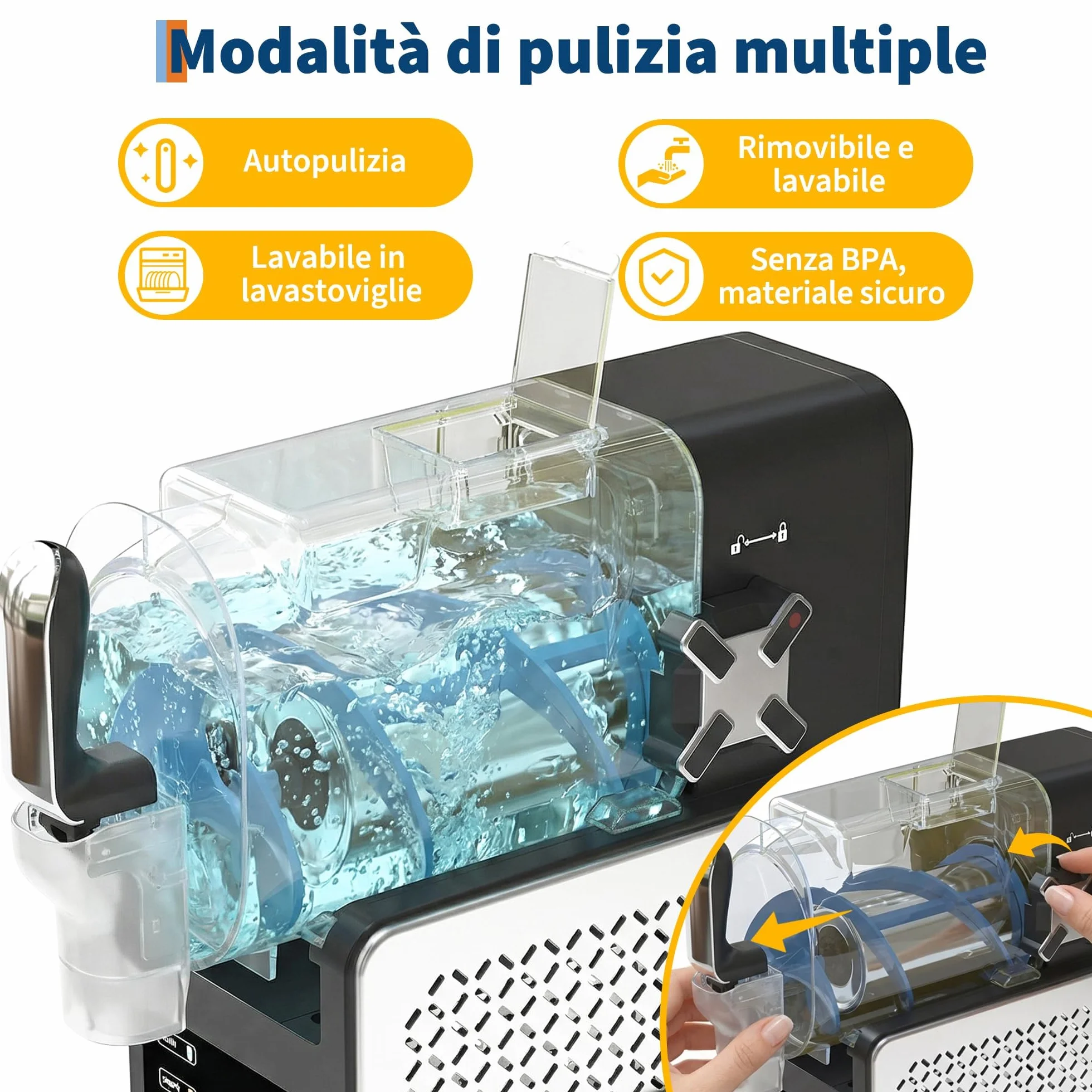 Macchina per Granite 1,9L Grande Capacità RapidChill 5 Programmi Autopulizia Slushie Frappé Milkshake Cocktail
