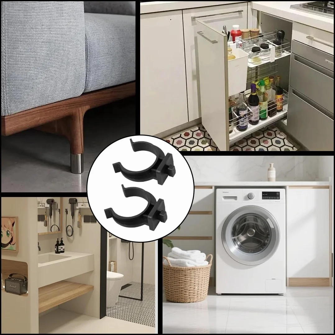16 Pezzi Set di Ganci Universali per Zoccolo Cucina, Gancetti per Battiscopa e Clip di Fissaggio, per Mobili da Cucina, Cabine e Mobiletti