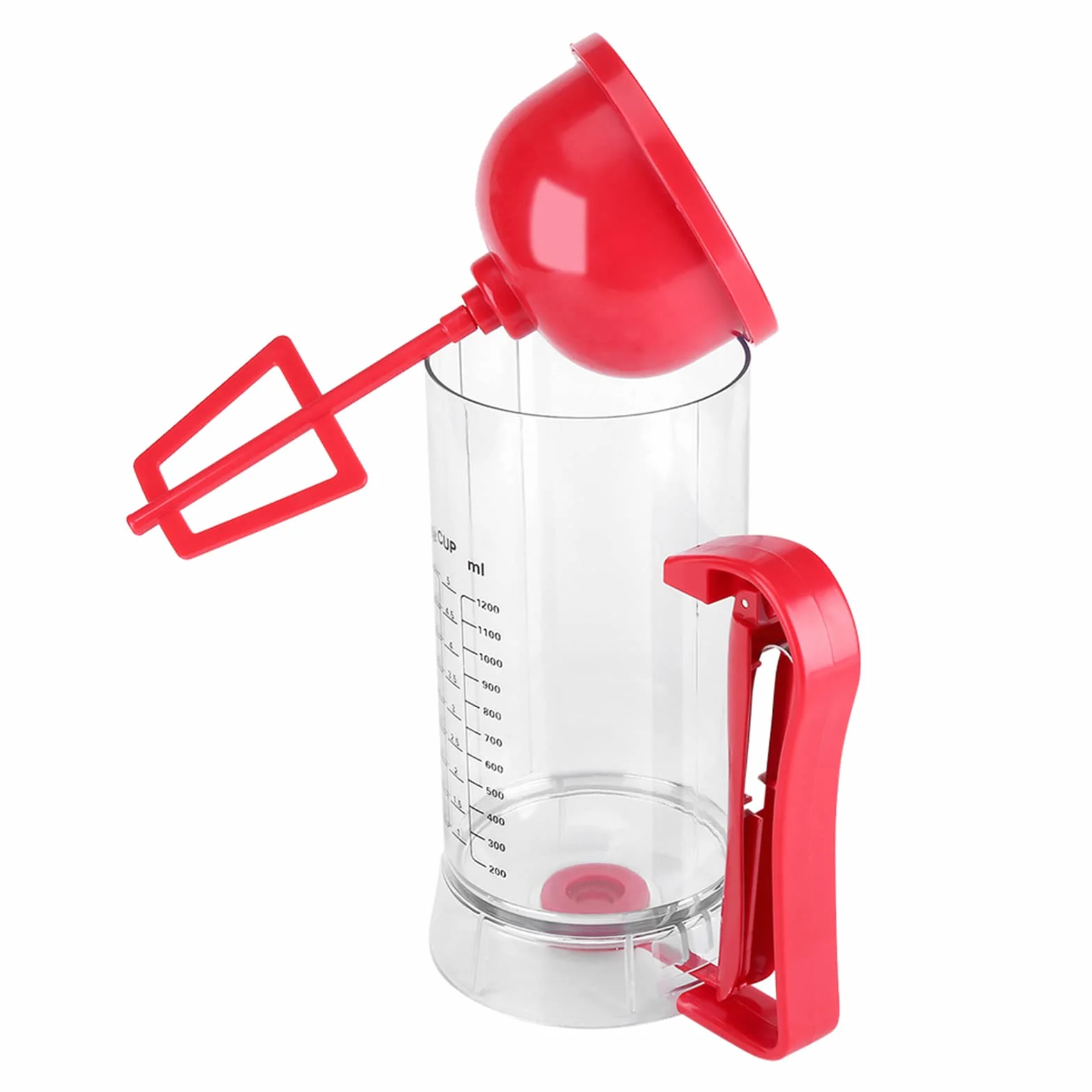 Cocoarm Dispenser per Pastella Automatico, 1200 ml, Mixer Senza Fili per Pancake e Waffle, con Camera Trasparente, Alimentato a Batteria