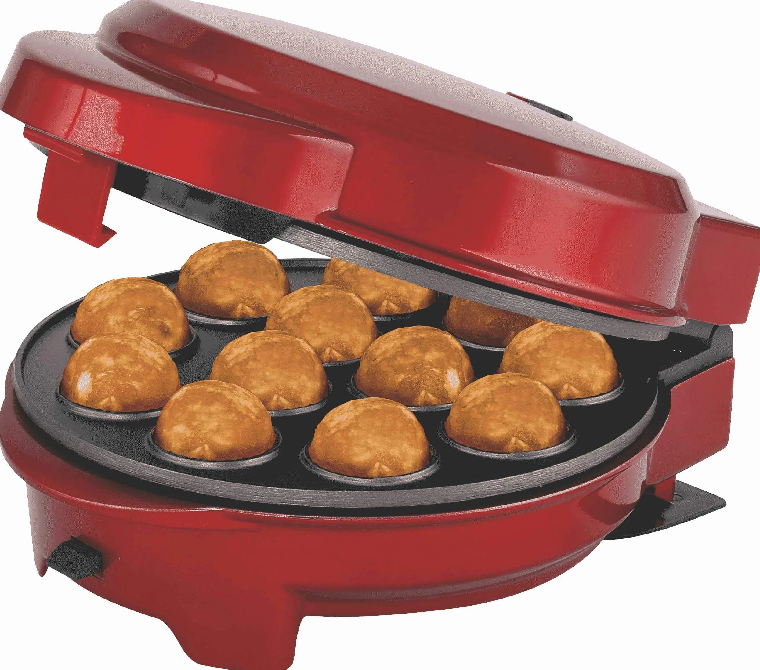 Melissa 3 in1 Donut Muffin e Popcake Maker 3 piastre intercambiabili, Rosso Metallizzato