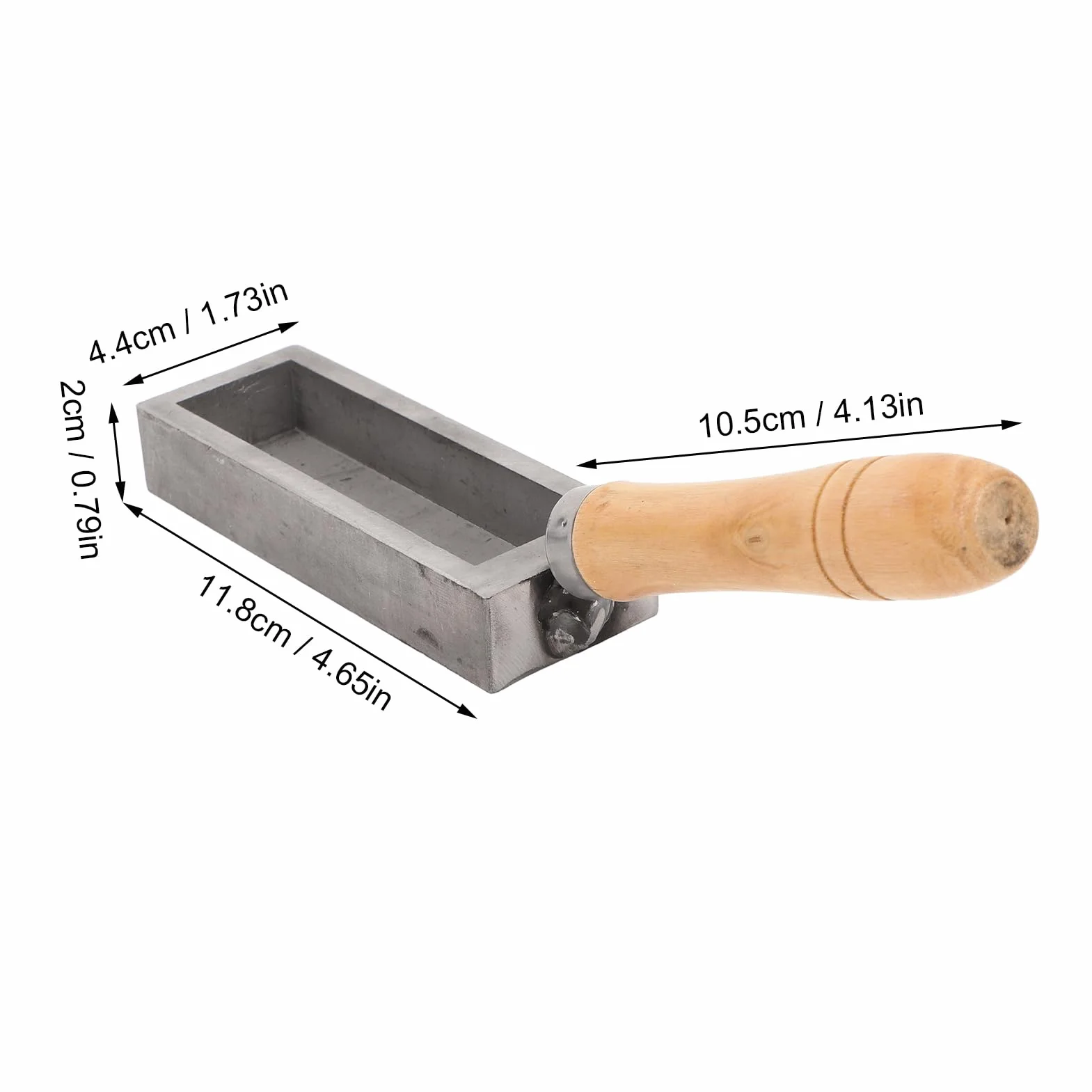 Stampo per Lingotti in Oro Grafite Argento Ghisa, Crogiolo Scanalatura Olio Portatile 4 Pollici per Lingotti di Metalli Preziosi