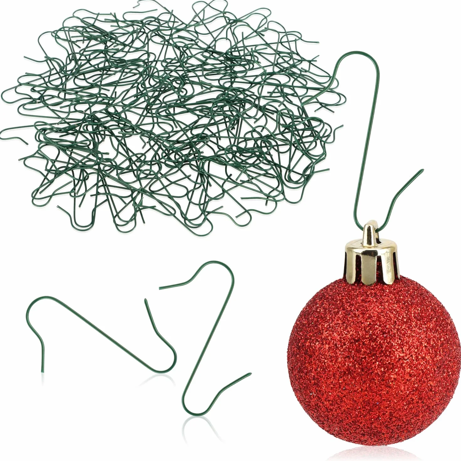 COM-FOUR® 150x Ganci per decorazioni albero di Natale - Ganci doppi per decorazioni albero di Natale - Perfetto per ciondoli decorativi