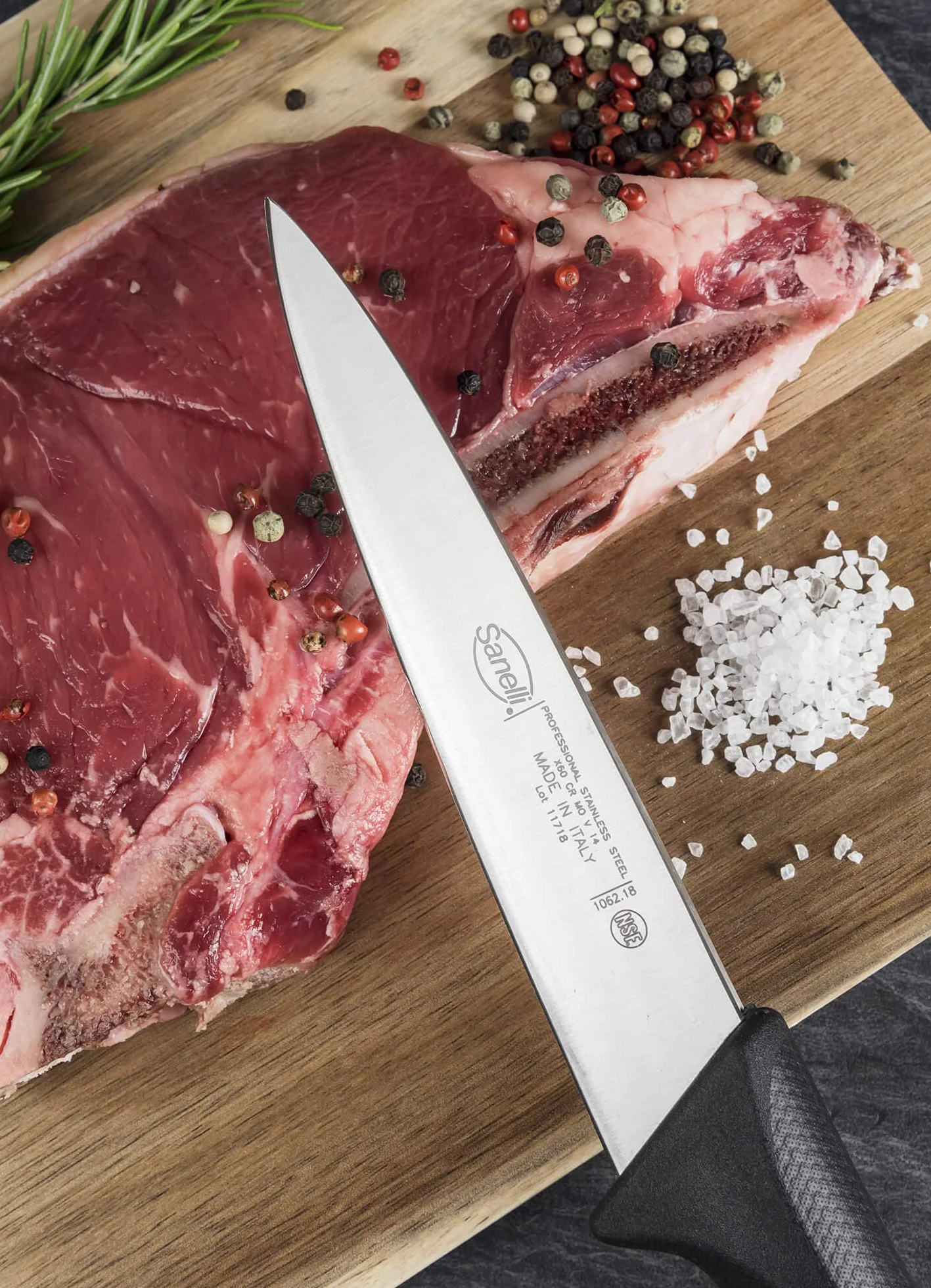 Sanelli Linea Skin Confezione coltelli Professionali Chef 4 pz, Acciaio Inox