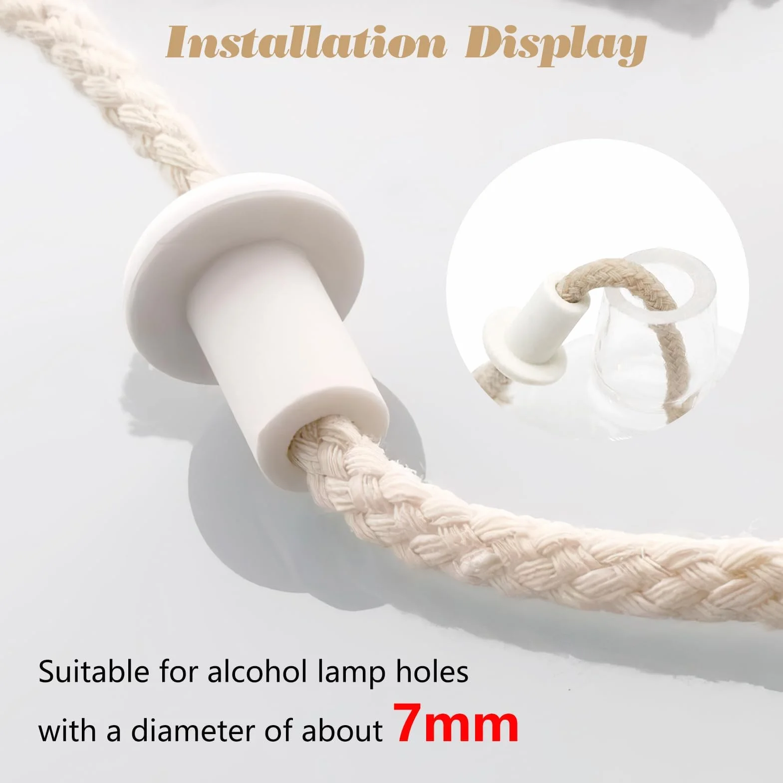 Stoppini per Lampade a Olio 600cm Ø 6 mm Tagliabile a Misura, 100cm 6 Pezzi