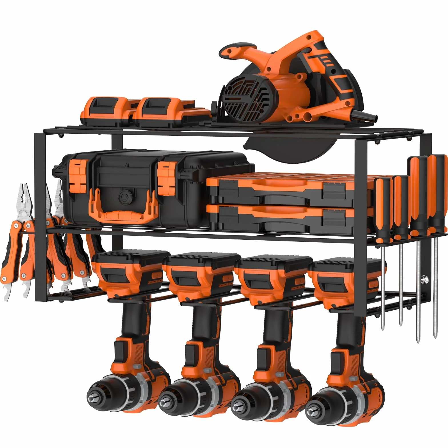 Organizer per utensili elettrici, Organizer Per Attrezzi, supporto da parete per trapano a grande capacità, organizer e portaoggetti per attrezzi, rack per riporre attrezzi per Garage Officina
