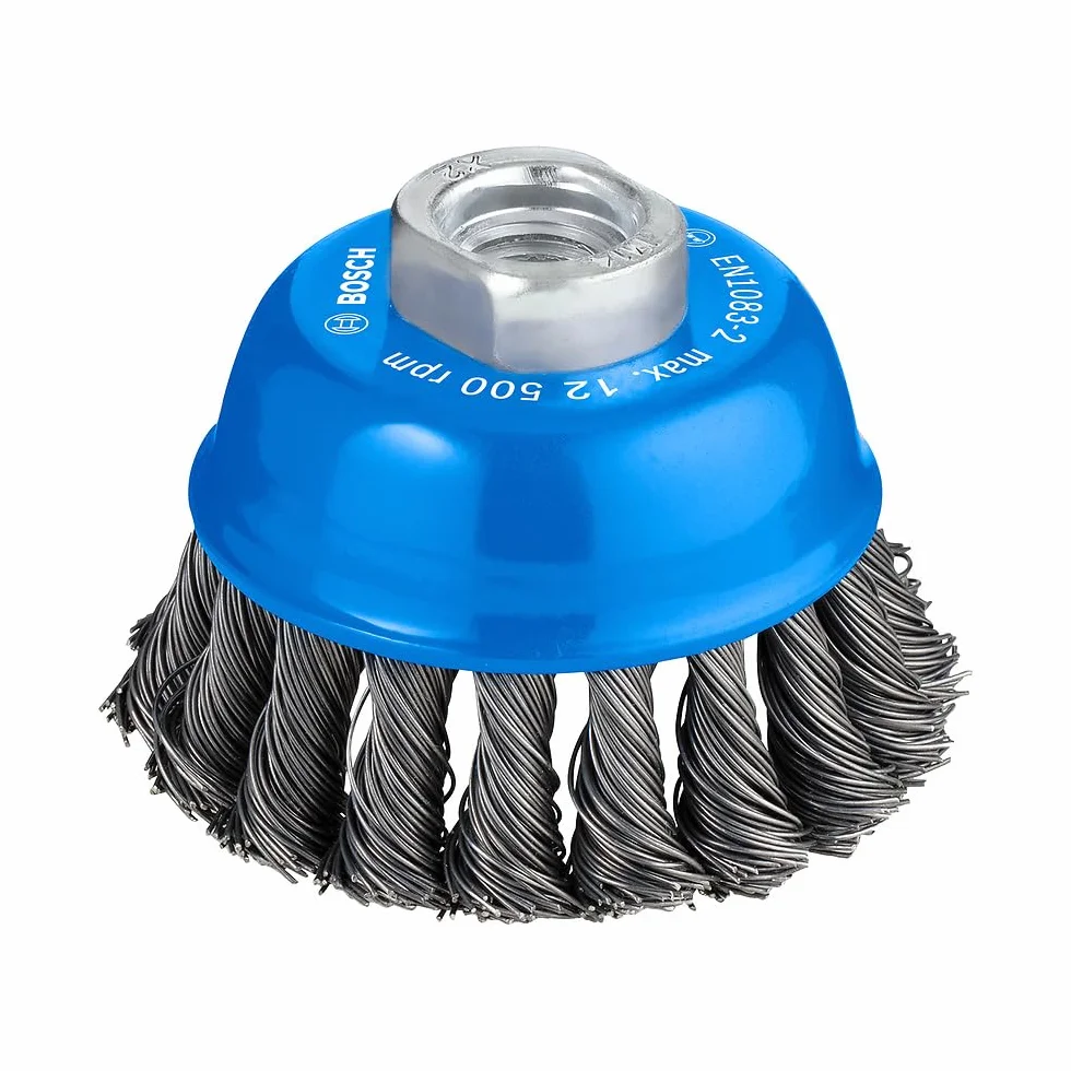 Bosch 1x Spazzola a tazza PRO Metal heavy piccole, filetto M14 (per Acciaio, Ø 75 mm, Professional Accessorio Smerigliatrice angolare piccola)