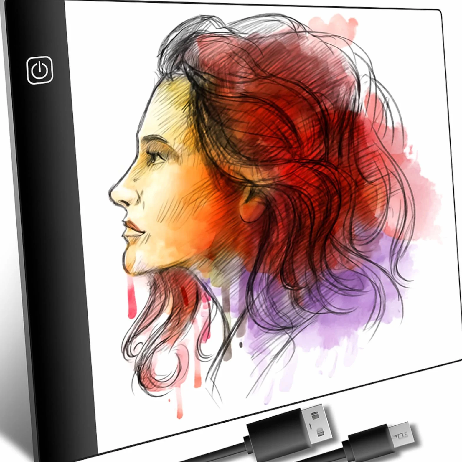 Retoo Tavoletta Luminosa da Disegno, Tavola A4 LED con cavo USB, Lavagna per Disegnare, Light Pad, per Animazione, Schizzi, Progettazione, Disegno, Piastra Portatile, Ultra Sottile 4 mm, Bianco