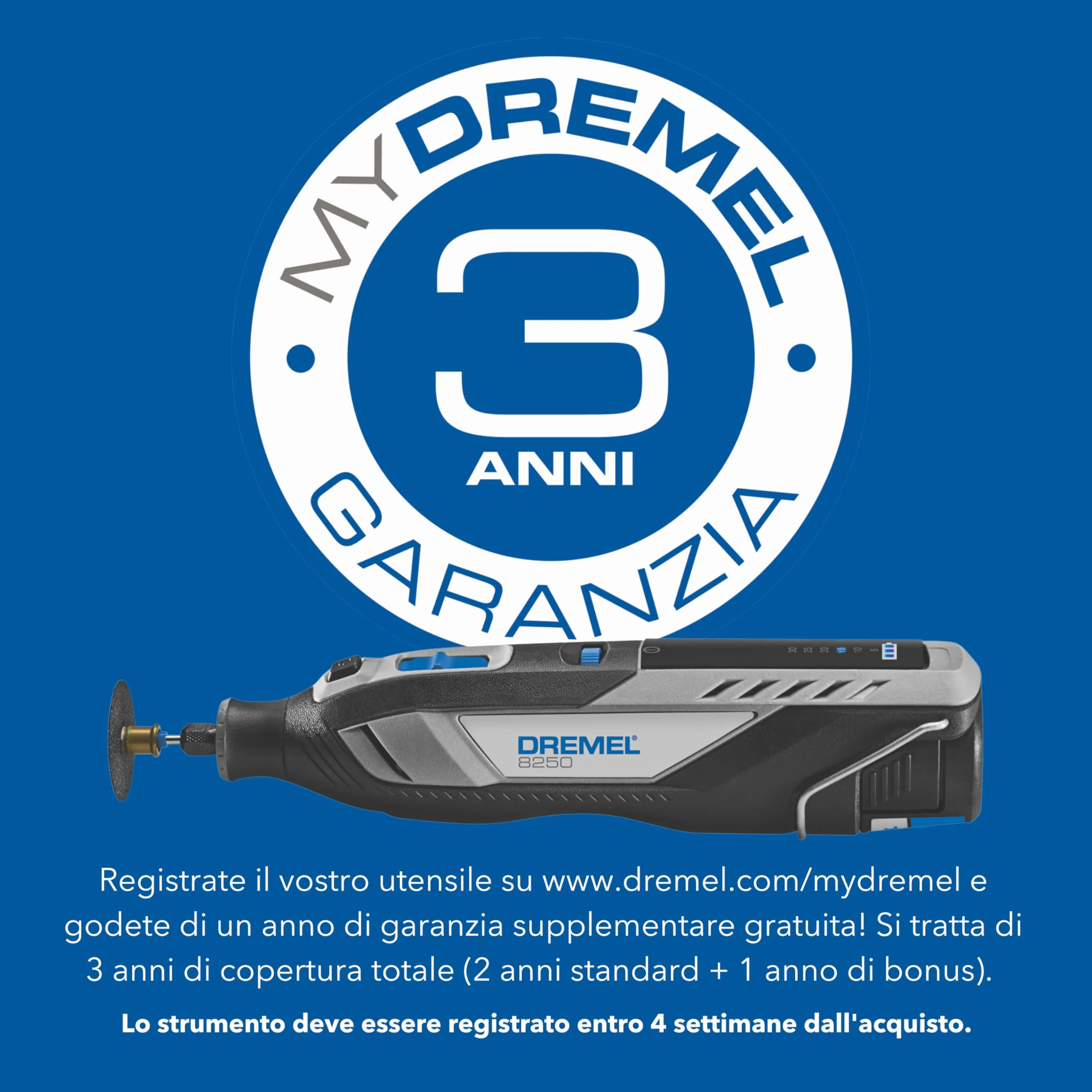 Dremel 8250 Multifunzione Rotativo Senza Fili 12V Brushless 5.000-30.000 giri/min con 65 Accessori e 2 Batterie