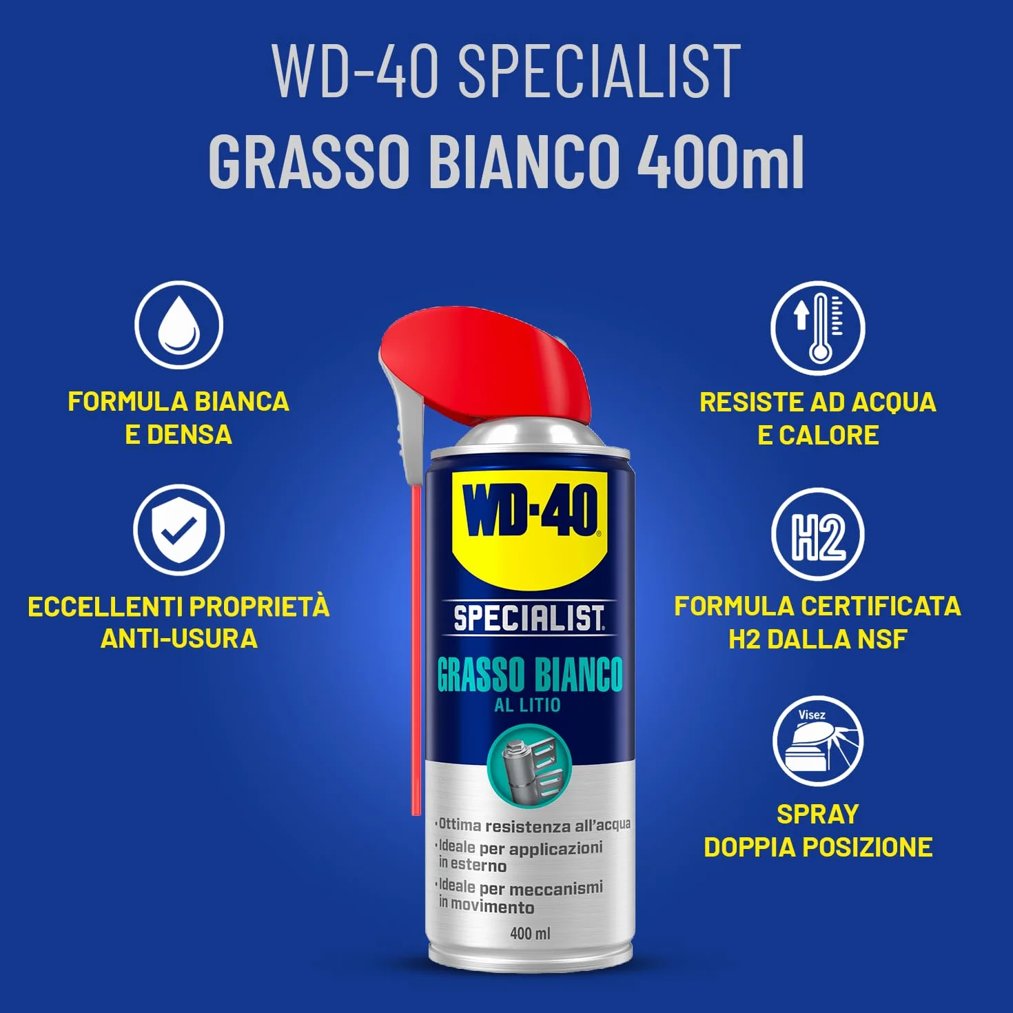 WD-40 Specialist Grasso Bianco al Litio Lubrificante 400ml NSF H2