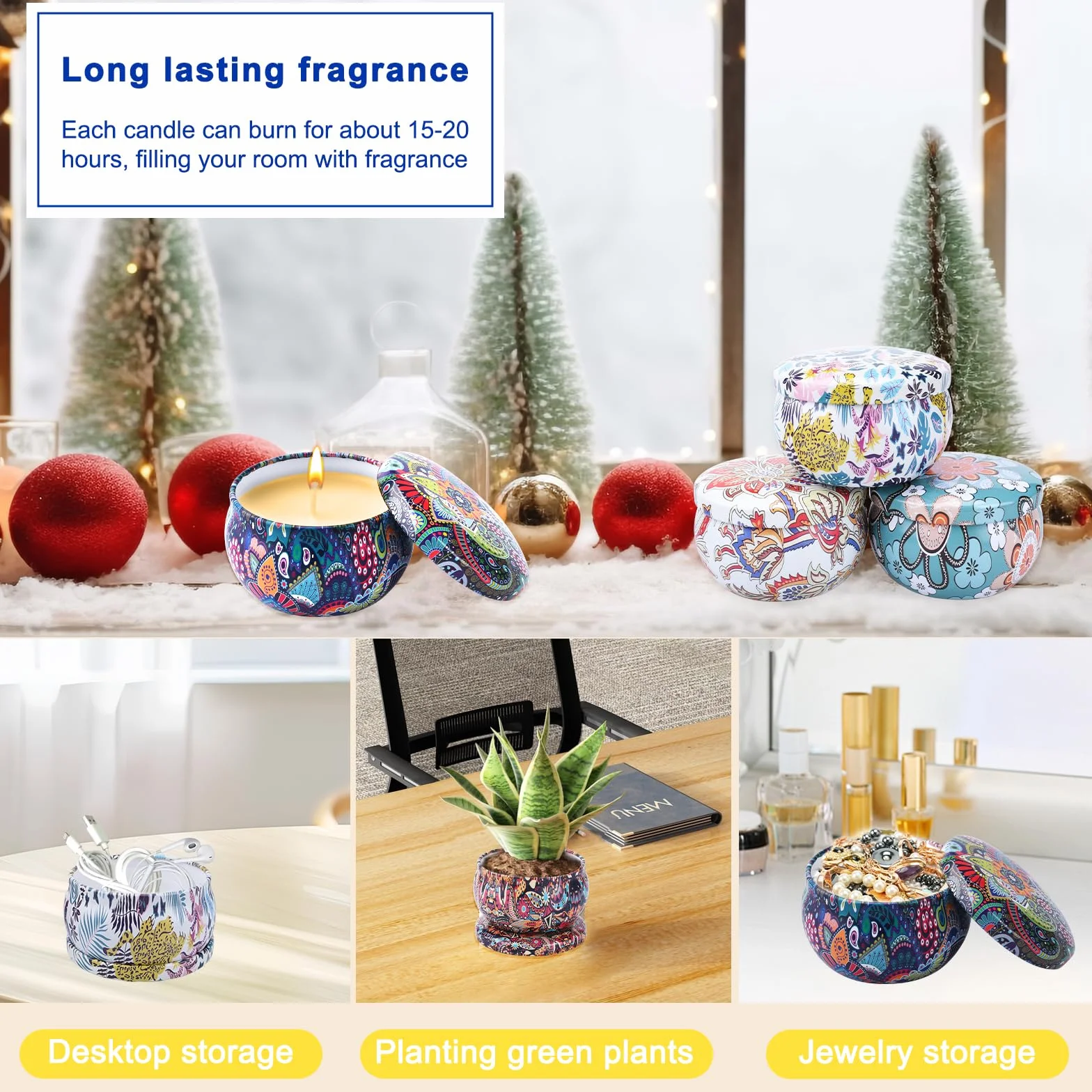 UCAMP Kit per Realizzare Candele,Kit per Candele Fai da Te per Fabbricazione Candele Profumate per Principianti Candele Kit,tra 10 Cui Lattine per Candele,Stoppini,Pentola
