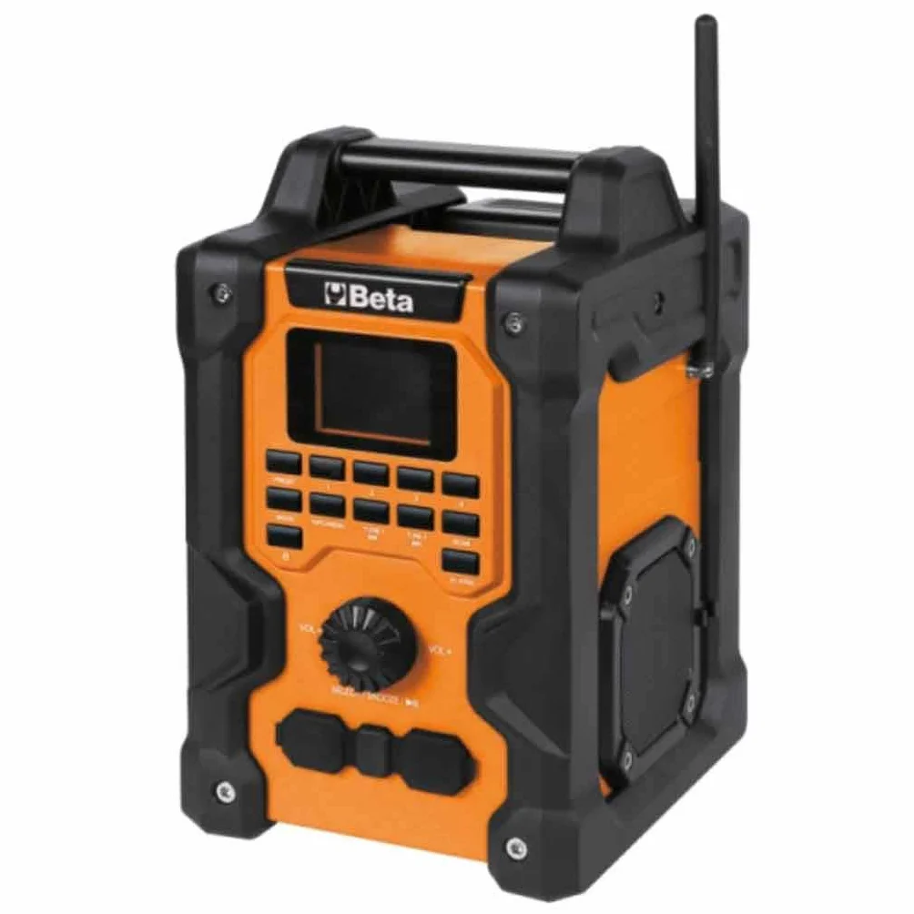 Beta 1989RCB – Radio da cantiere 20 V, radio digitale DAB/FM, Bluetooth 5.3, IP54, altoparlanti stereo 16W, alimentazione batteria o cavo