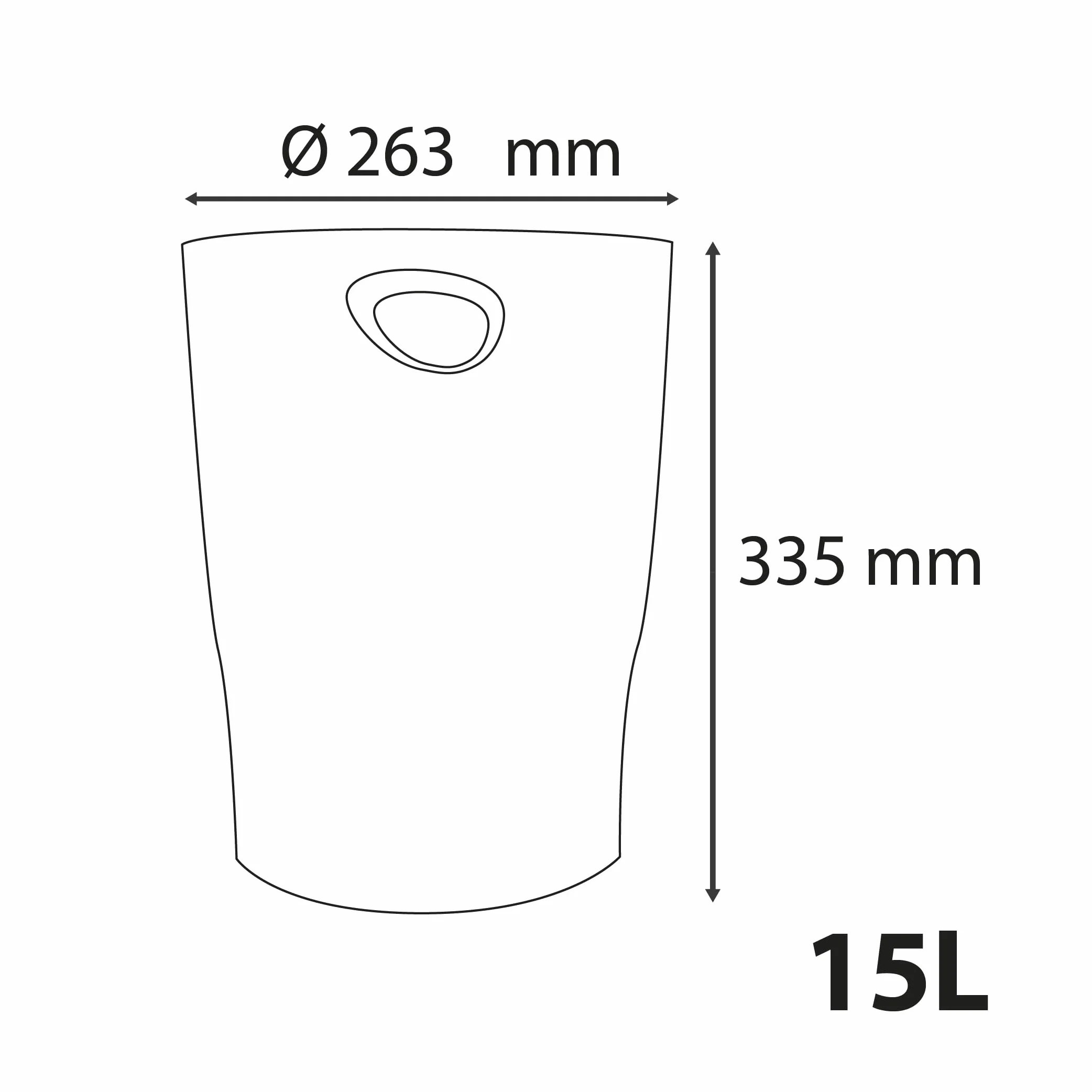 Exacompta - Rif. ECOBIN BeeBlue 45302D - 1 cestino per la carta, con maniglie, volume 15 litri, dimensioni 26,3 x 26,3 x 33,5 cm, per ufficio o casa, 4 colori casuali