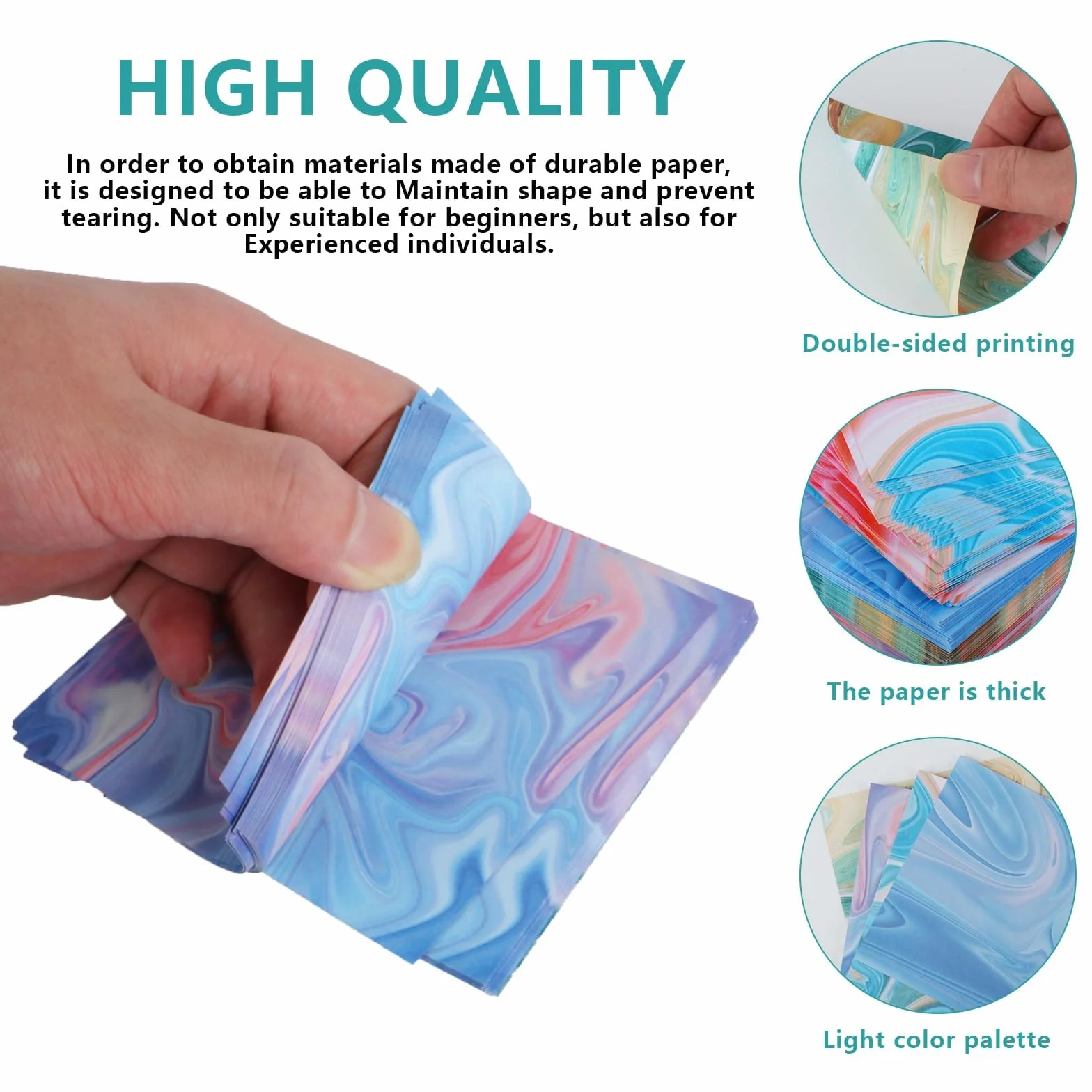 400 Fogli di Carta Origami Sfumata, 9,5 x 9,5 cm Fogli Cartoncini Colorati, Cartoncino Colorato per Progetti Artistici, DIY Lavori Creativi fai-da-te