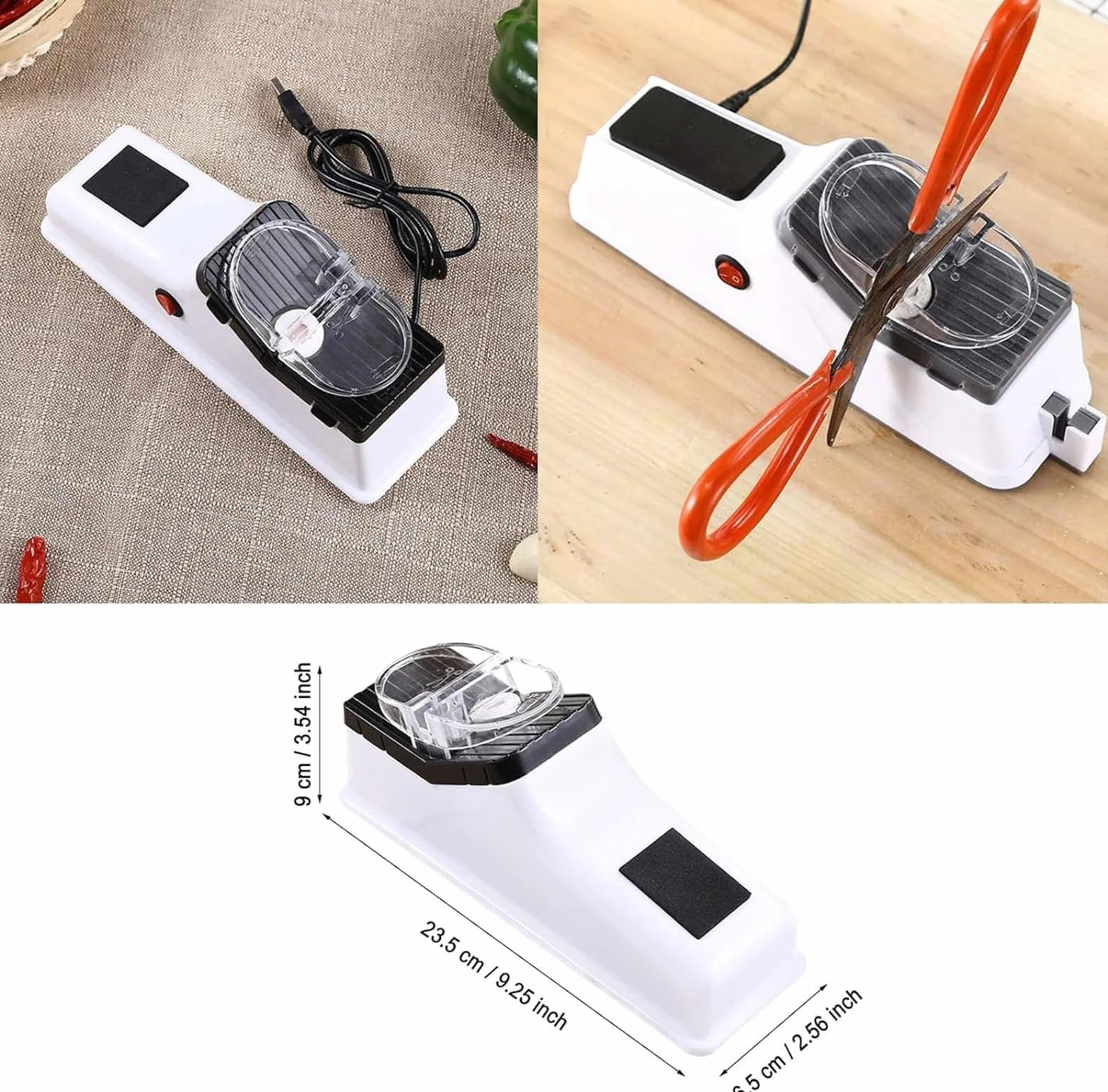 Affilacoltelli elettrico, affilacoltelli a doppia faccia, affilacoltelli elettrico, affilatura rapida in 5 secondi, affilacoltelli automatico for tutti i tipi di coltelli(1pcs)