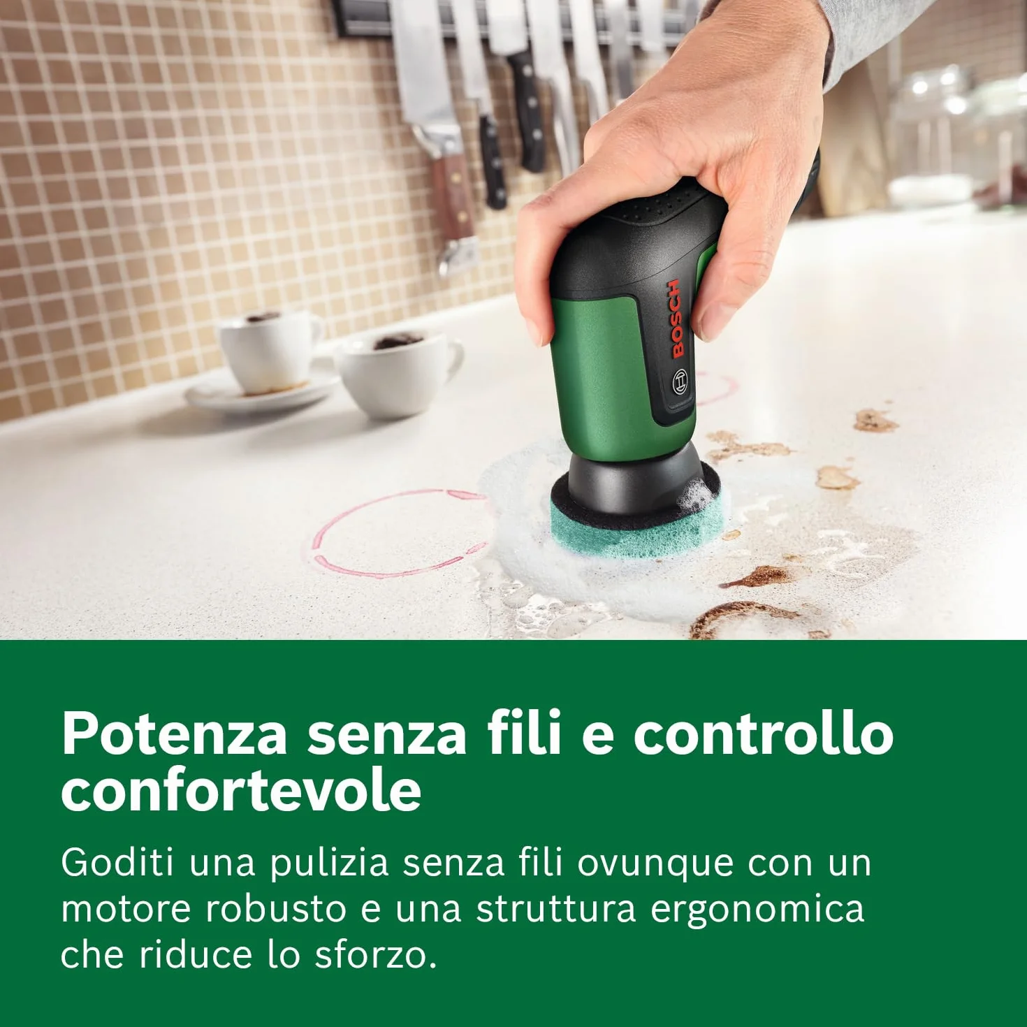Bosch TAYDO UniversalBrush 4V Spazzola di pulizia a batteria con set di accessori