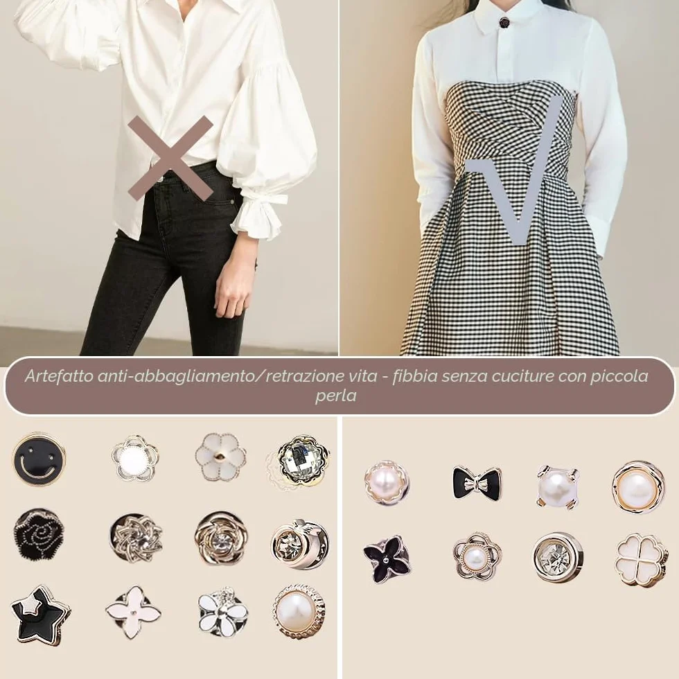 Spille a Bottone, 20 Pezzi Bottoni da a Spillo, Camicia da Spilla Bottoni, Spille di Sicurezza a Bottone, Accessorio Invisibile per Camicia, Senza Cucire