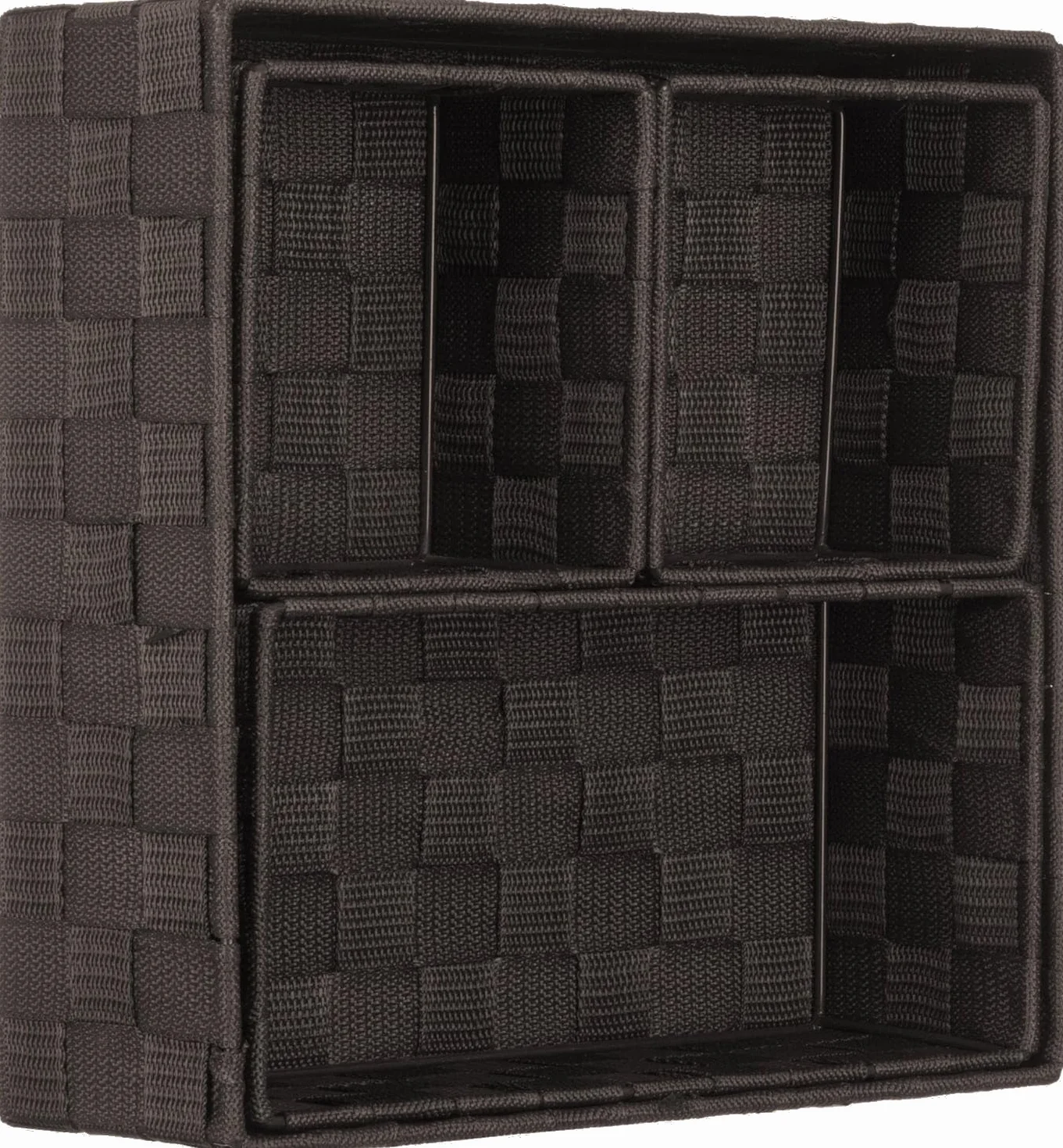 OCEANO Set 4 Cestini Portaoggetti Intrecciati Organizer Bagno e Cassetti Scatole Salvaspazio in Tessuto per Trucchi Asciugamani Accessori (Marrone)
