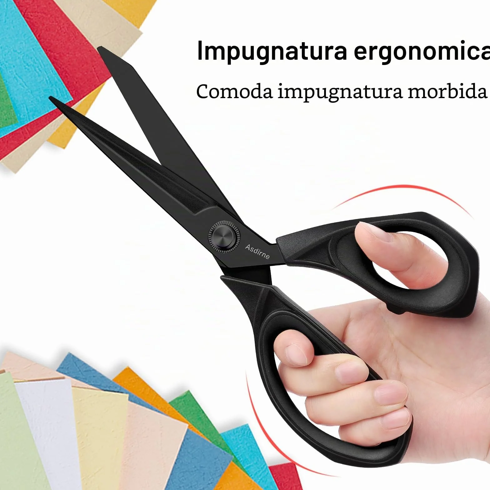 Forbici in tessuto titanio nero 25 cm forbici artigianato lame resistenti rivestimento titanio manici comodi