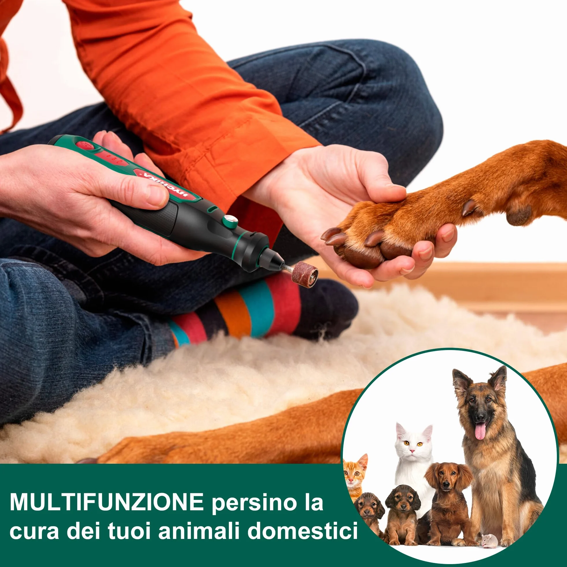 HYCHIKA Mini Trapano 3.6V Utensile Rotante Multifunzione 77 Accessori Foratura Levigatura Lucidatura Incisione Velocità Regolabile Ricarica USB-C DIY