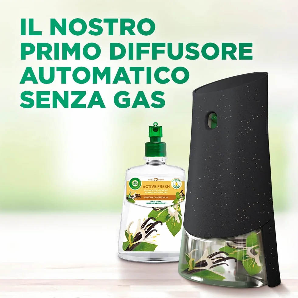 Airwick Active Fresh Deodorante per Ambienti, Diffusore Automatico, 228ml, Vaniglia e Caprifoglio, Neutralizza Odori 24/7