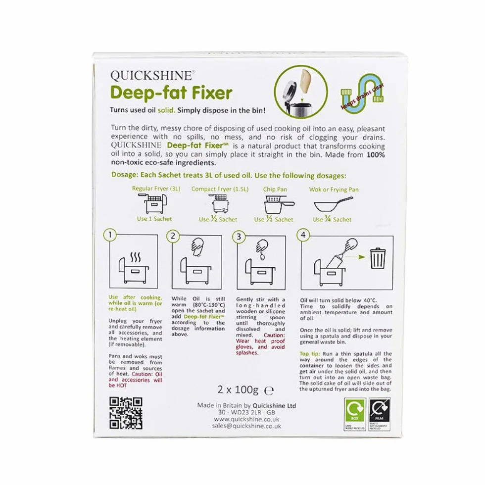 Quickshine Deep-Fat Fixer 2 bustine Bianco 15.3 x 12.4 x 5.1 cm