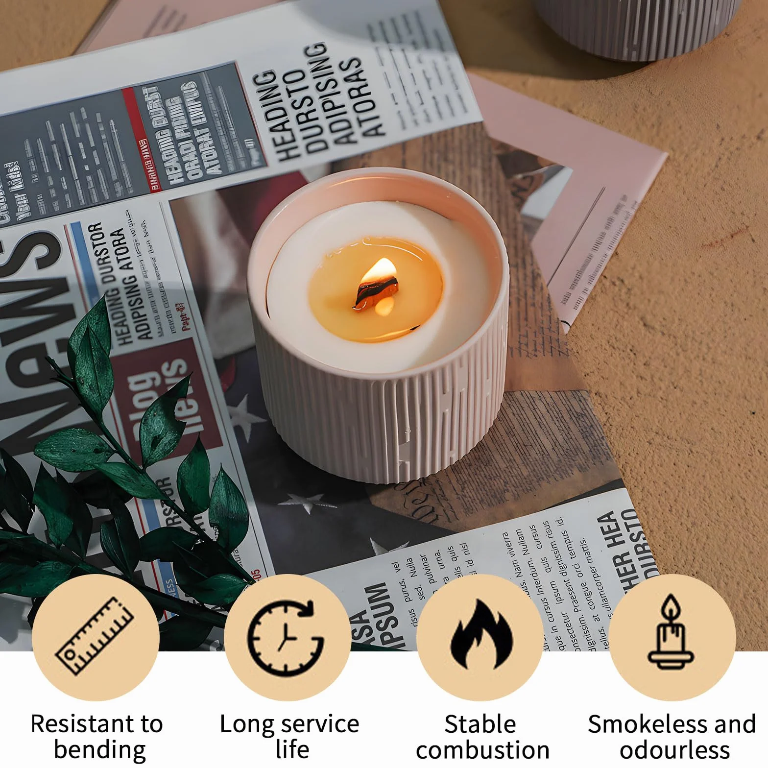 Stoppini di Legno Crepitanti per Candele, Stoppini per Candele con Base, Ideali per Candele Profumate e Produzione di Candele Senza Fumo 13x130mm (30 Pezzi)