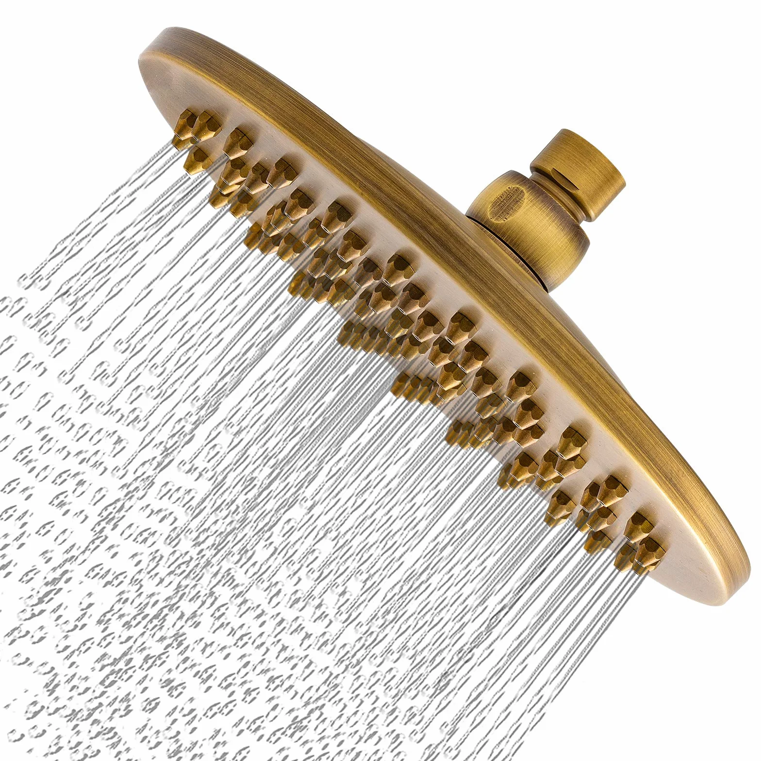Soffione Doccia Fisse Rotondo In Ottone Spazzolato Anticato Soffione Doccione Cascata Da Con Filtro Adatto Per Doccia Da Bagno Connettore G1 / 2 Stile Vintage Bronzo (oro, 20 * 20)