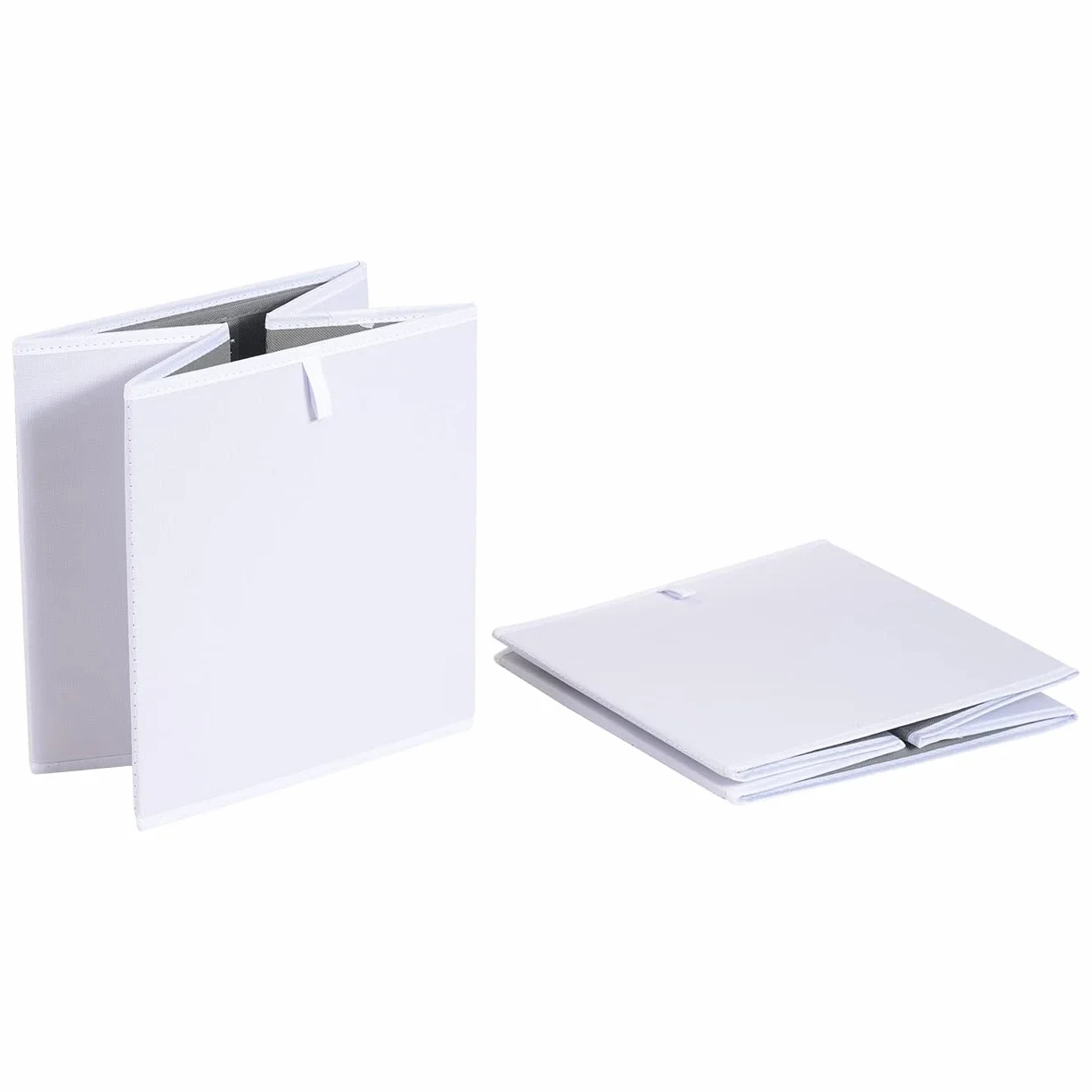Amazon Basics Cubi portaoggetti ripiegabili, in tessuto, confezione da 6, colore bianco, dimensione: 26,7 x 26,7 x 28 cm
