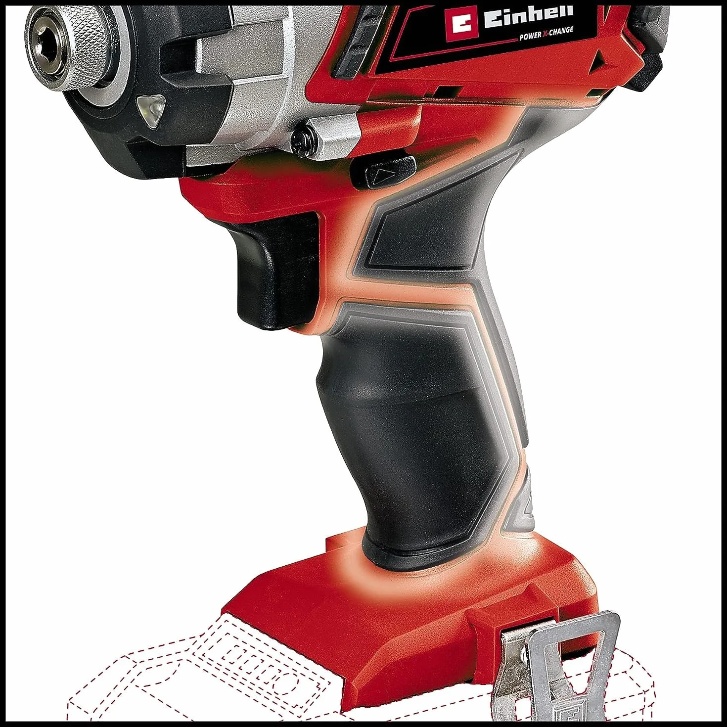 Einhell TE-CI 18/1 Li-Solo Avvitatore a impulsi a batteria Power X-Change (18V, giri al min. 0-2300, torsione 140Nm, attacco bits esagonale, 3 luci, senza batteria e caricabatteria)