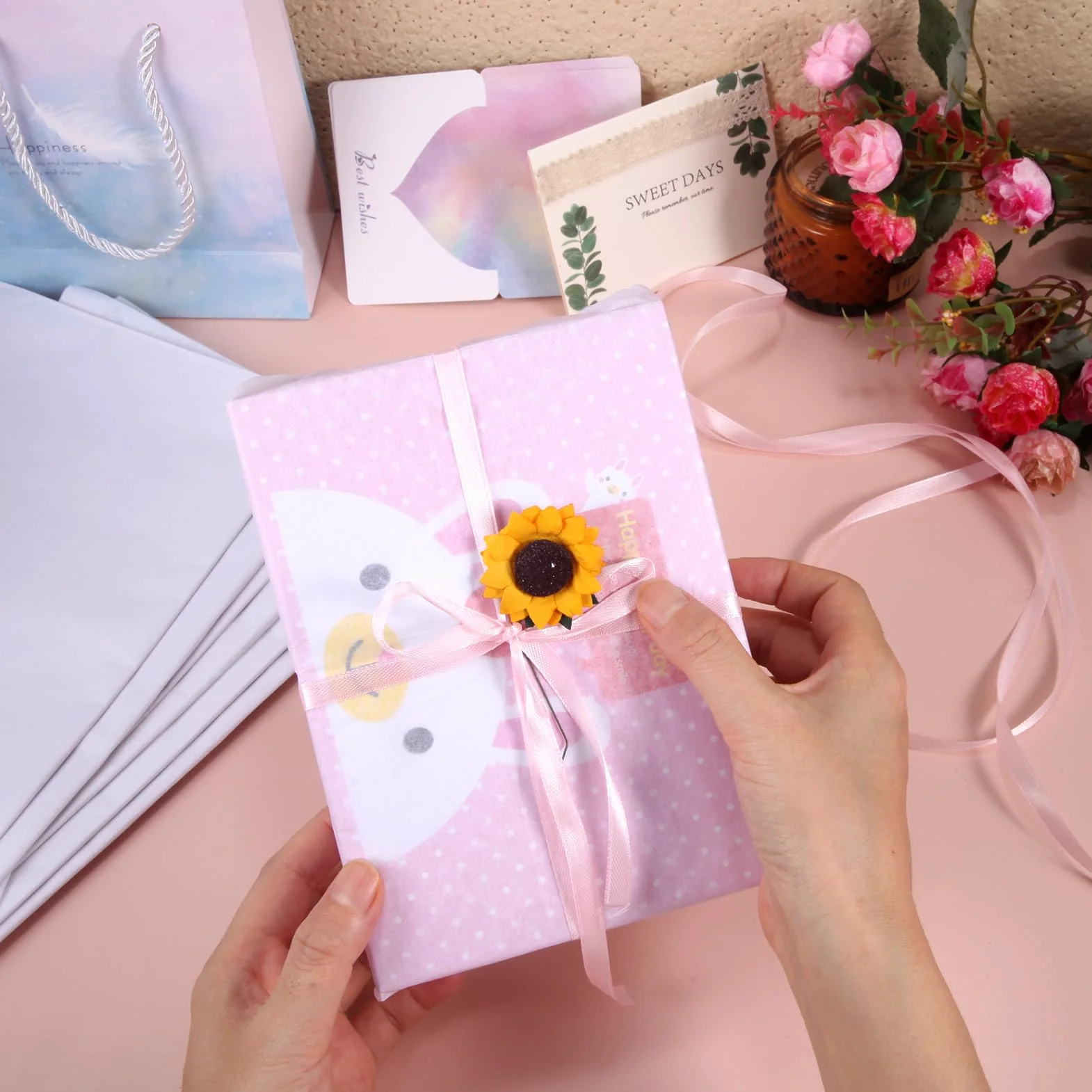 Carta Velina Bianco 50×35cm 60 Fogli Carta da Regalo per Artigianato