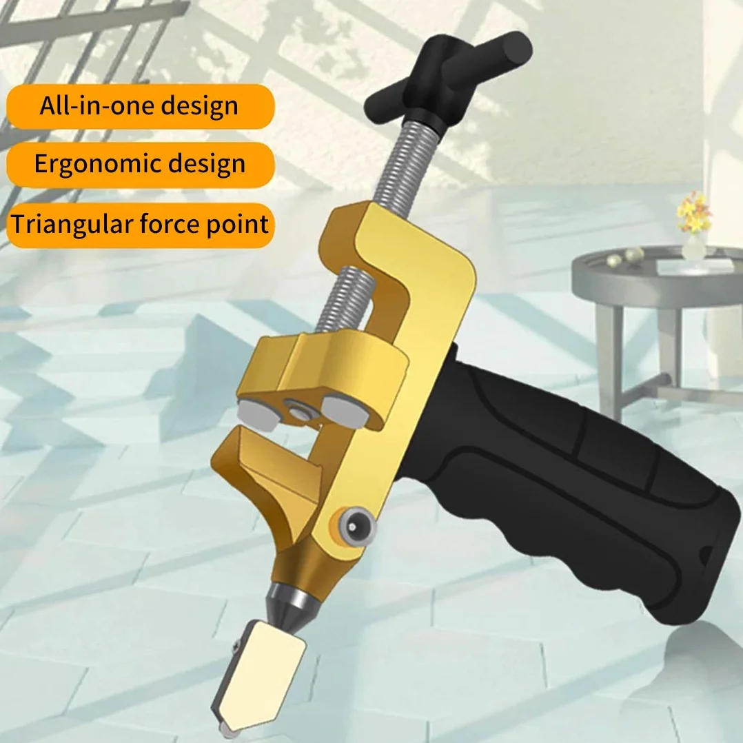 Tagliapiastrelle Manuale in Vetro Tile Glass Cutting Tool 2 in 1 con 2 Lame in Acciaio al Tungsten, Vetro, Specchi, Piastrelle, Piastrelle Smaltite per il Taglio del Vetro