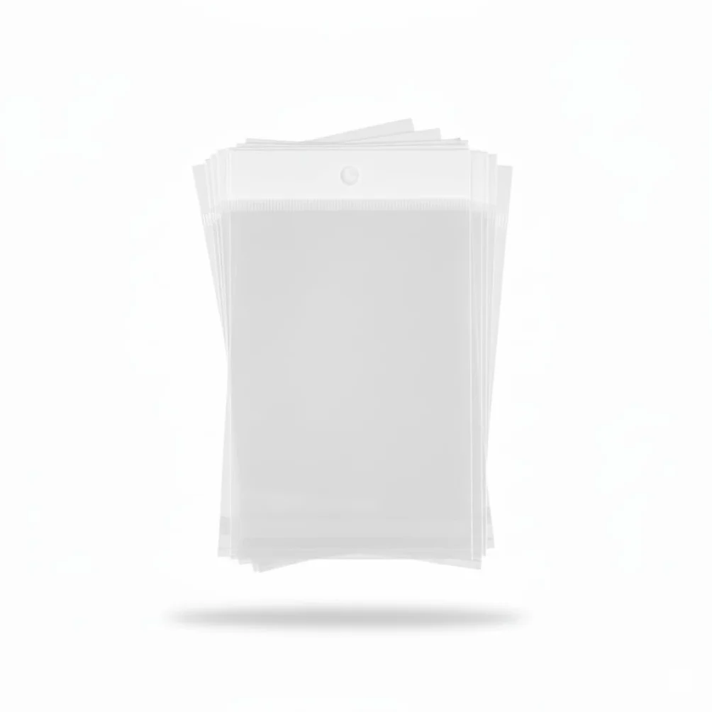 Sacchetti trasparenti in cellophane con chiusura adesiva e foro da appendere, 100 pezzi, in polipropilene, varie misure disponibili, per gioielli e artigianato (8 x 10 cm)