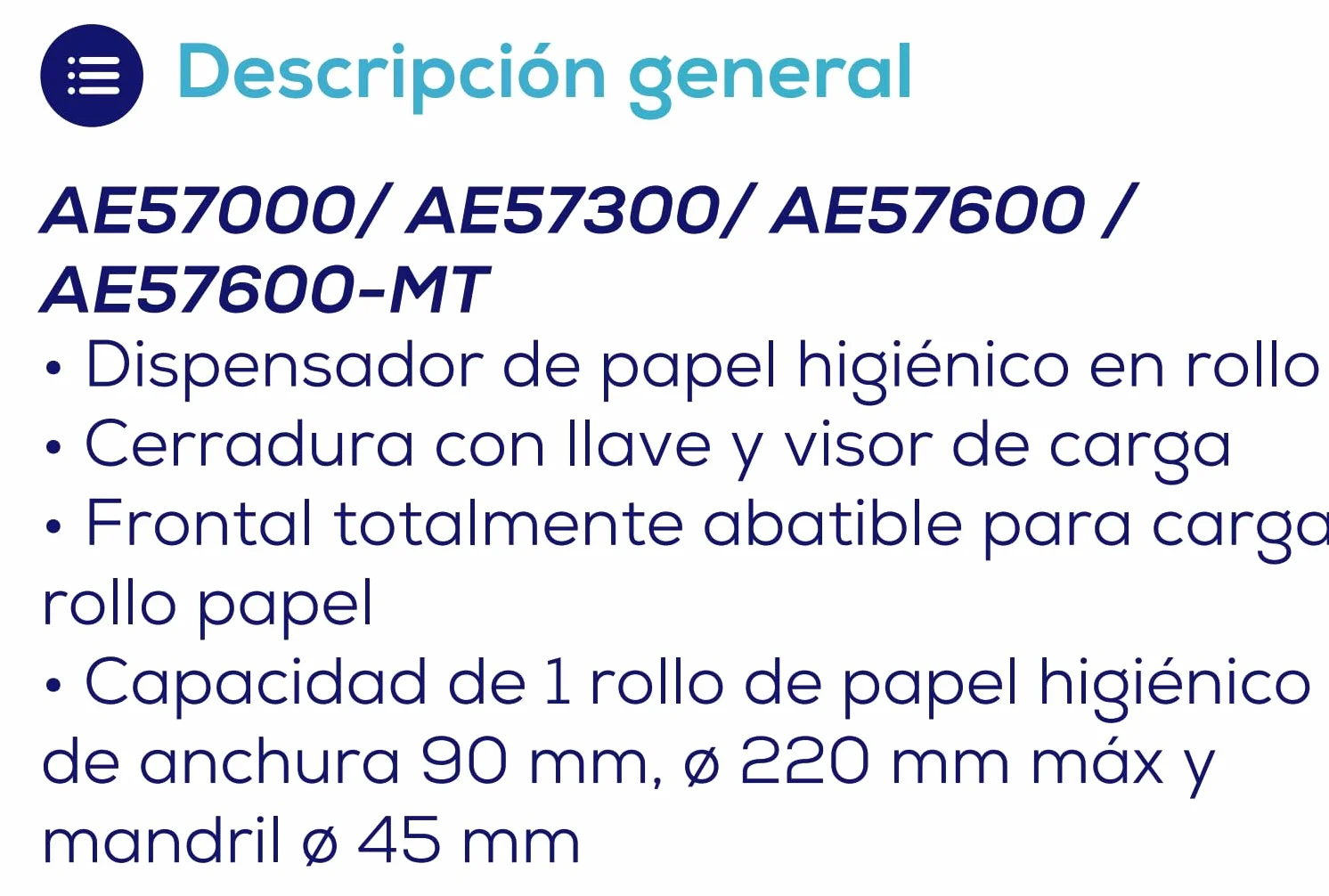 Jofel - Distributore industriale medio di rotoli di carta, 300 m, diametro 220 mm, anima 45 mm, ideale per bagni pubblici, ABS di alta qualità, AE57600-MT nero opaco