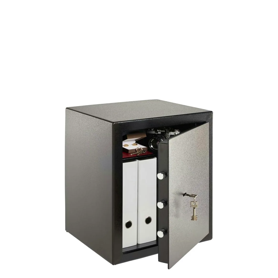 BURG-WÄCHTER Cassaforte a mobile con chiave, Home-Safe, Classe sicurezza B, Protezione antincendio DIN 4102, Testata VdS, Certificata ECB-S, 45,3 l, 49 kg, H 240 S, Nero