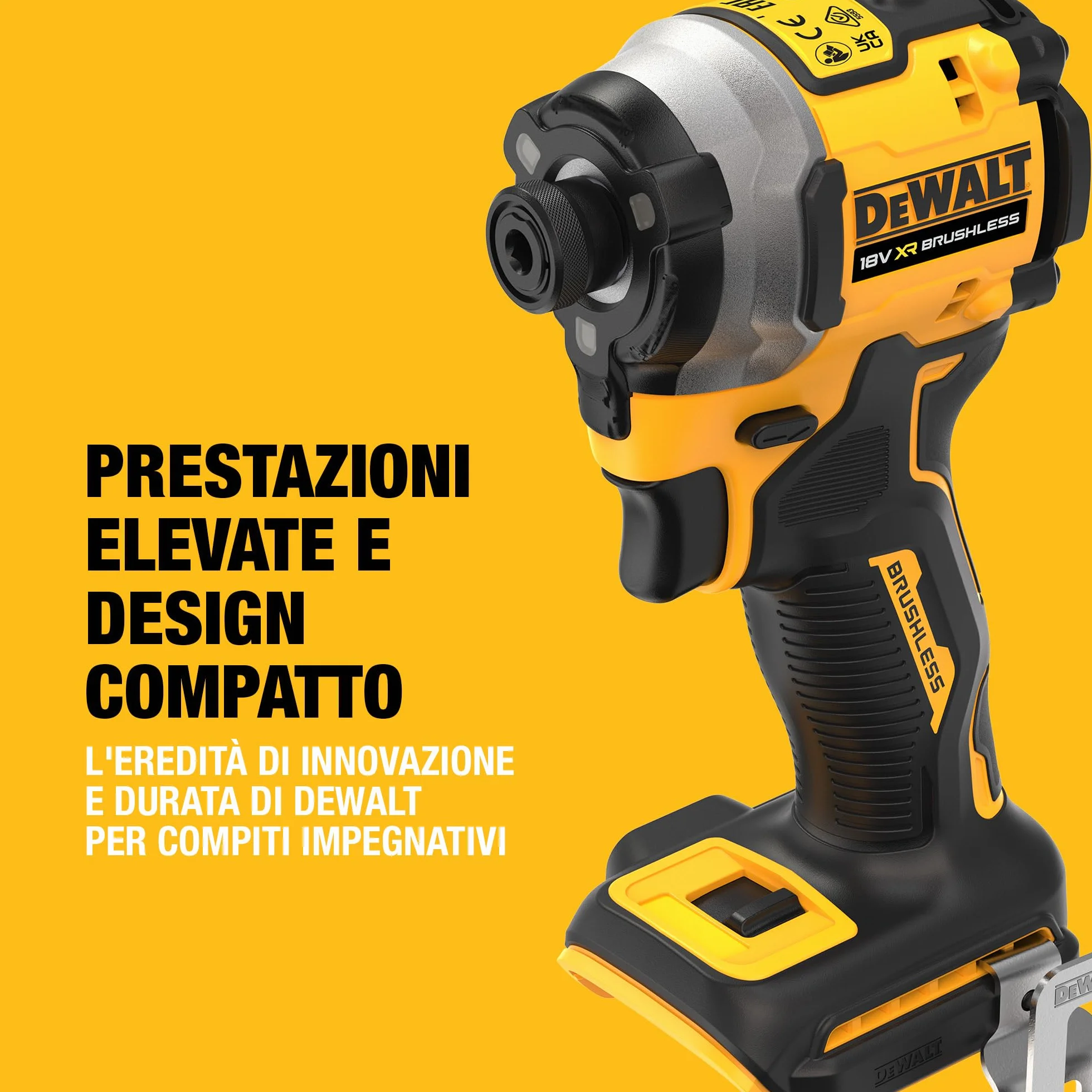 DEWALT Avvitatore a Impulsi Compatto Senza Spazzole 18V XR DCF850N-XJ