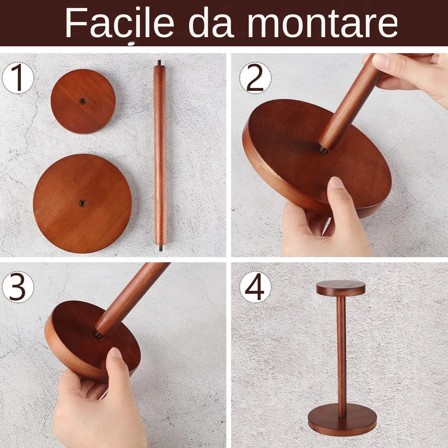 Generico Portacappelli | Supporto per Caschi in Legno | Espositore per Parrucche Domestico per Stilisti Boutique e Collezionisti di Caschi