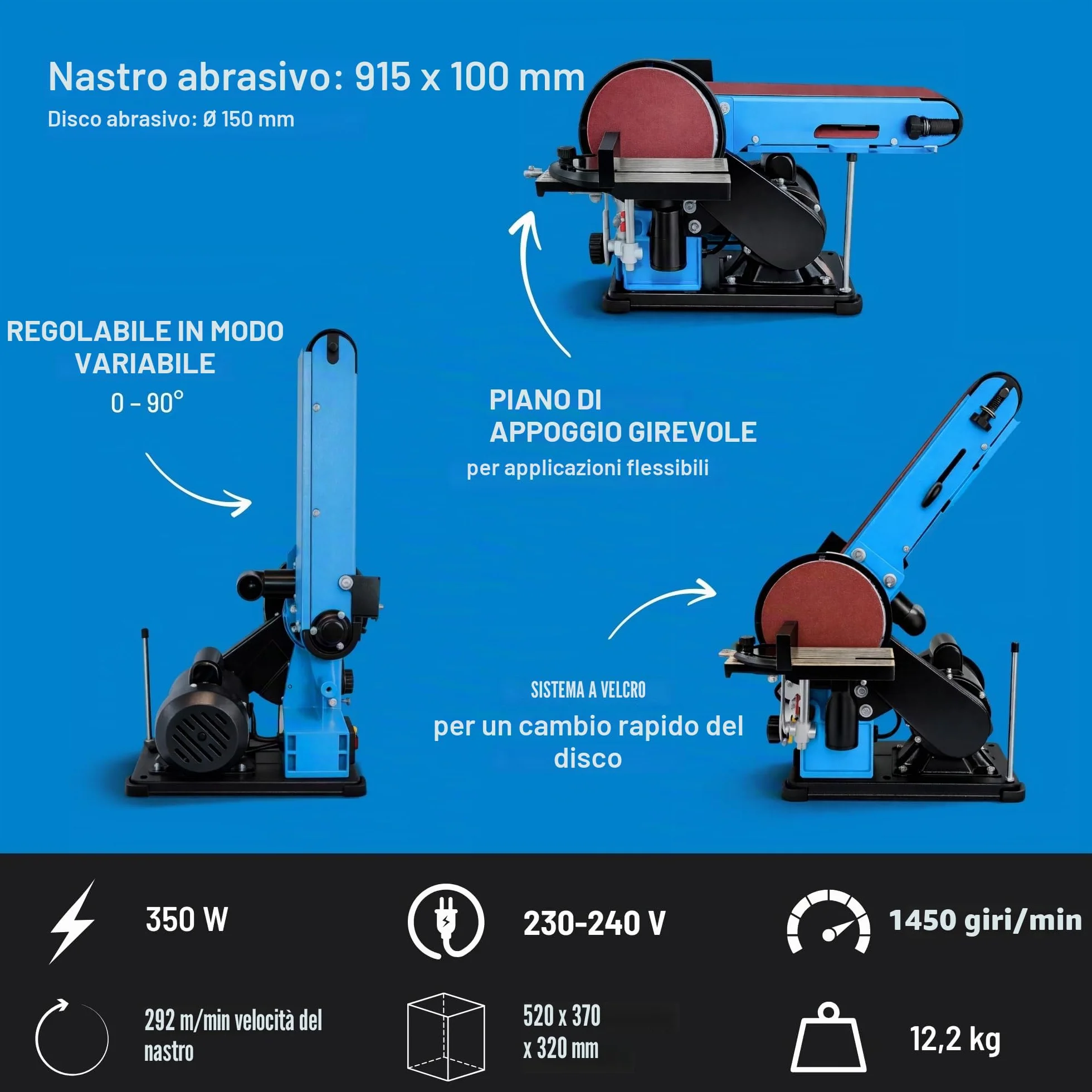 Güde Band e levigatrice a disco Gbts 400# 55135