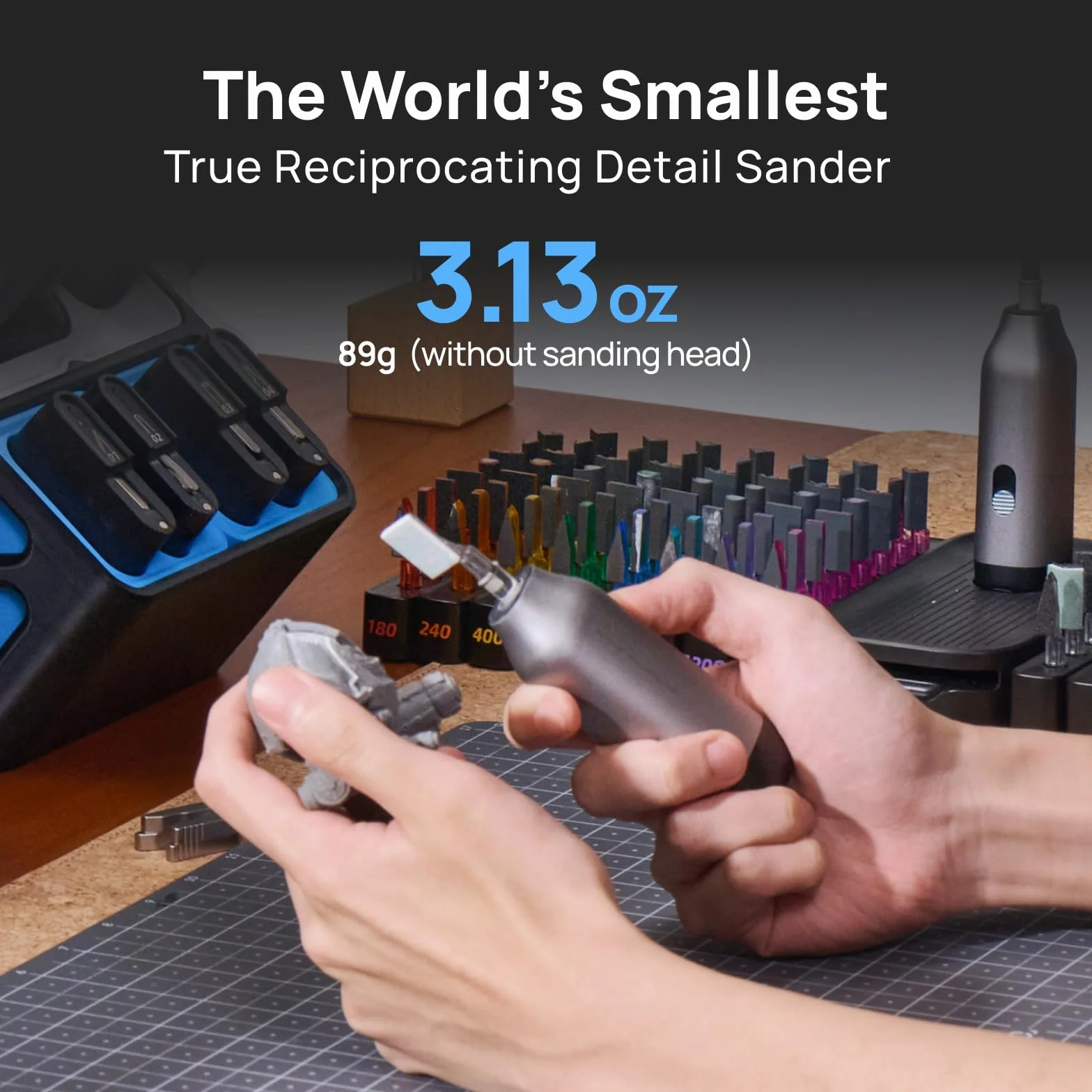 HOZO NeoSander Mini levigatrice elettrica multifunzione 13.000 spm per stampa 3D modellismo fai da te