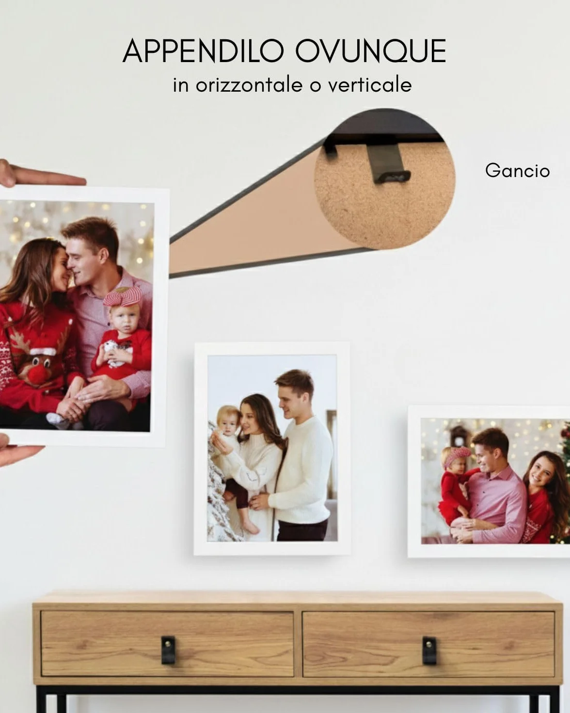 Cornice 30x40 Legno Bianco Antiriflesso Parte Frontale per Foto Diplomi Poster Puzzle 2 cm
