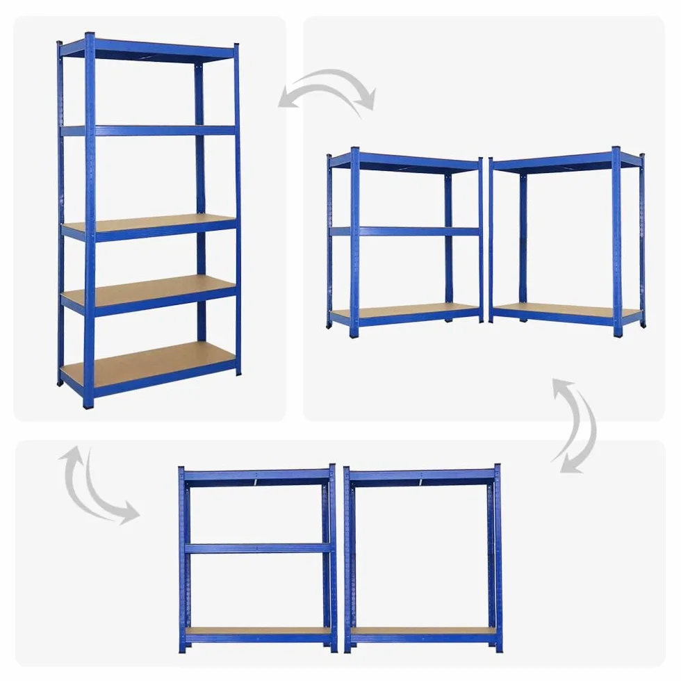 PROREGAL Scaffale per carichi pesanti Ragnar | AxLxP 180x90x40cm | Portata per ripiano 175kg | Blu