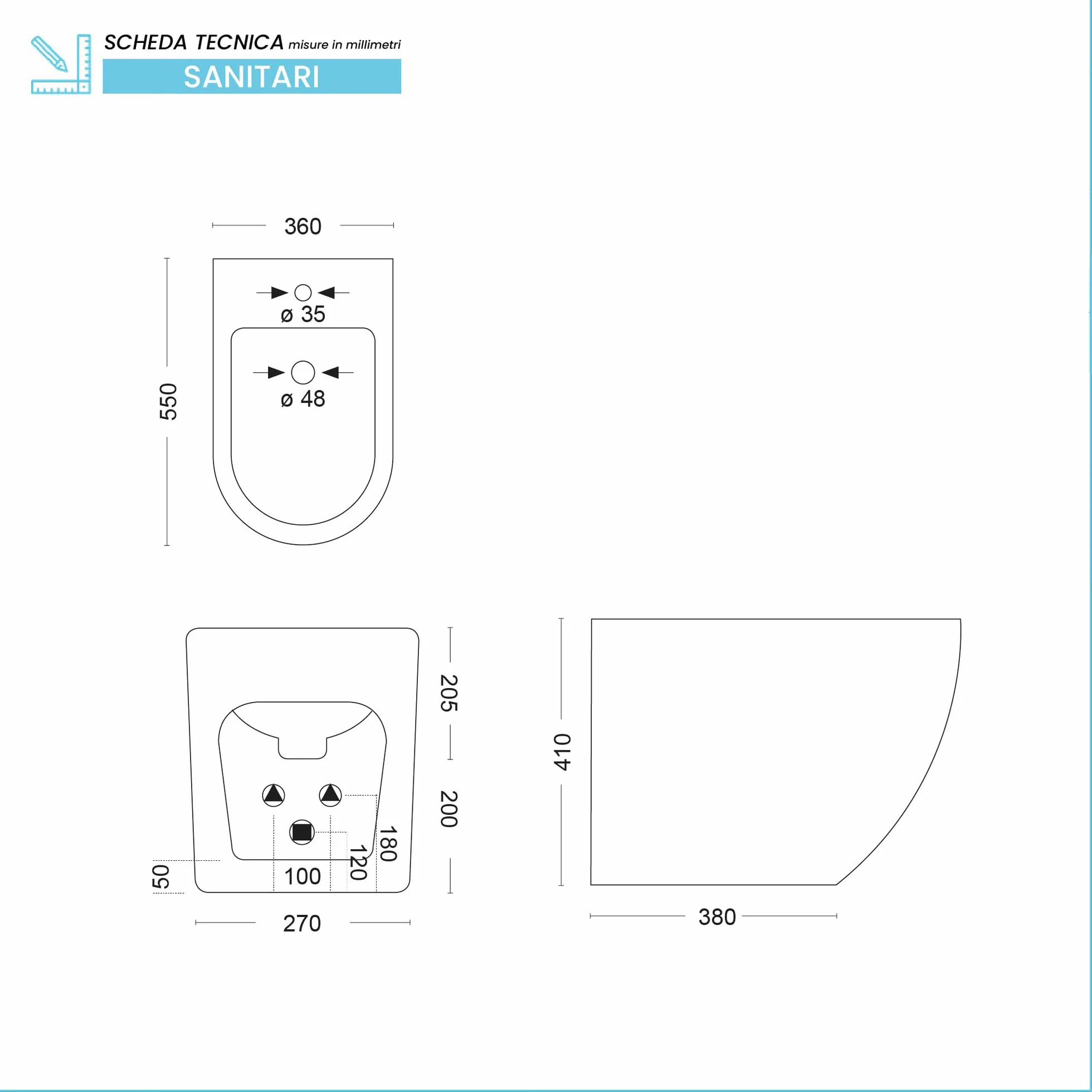 Sanitari Filomuro in Ceramica Nero Opaco con Copriwc Soft Close e Scarico a Tornado – Set WC e Bidet Linea Tokyo Design Moderno