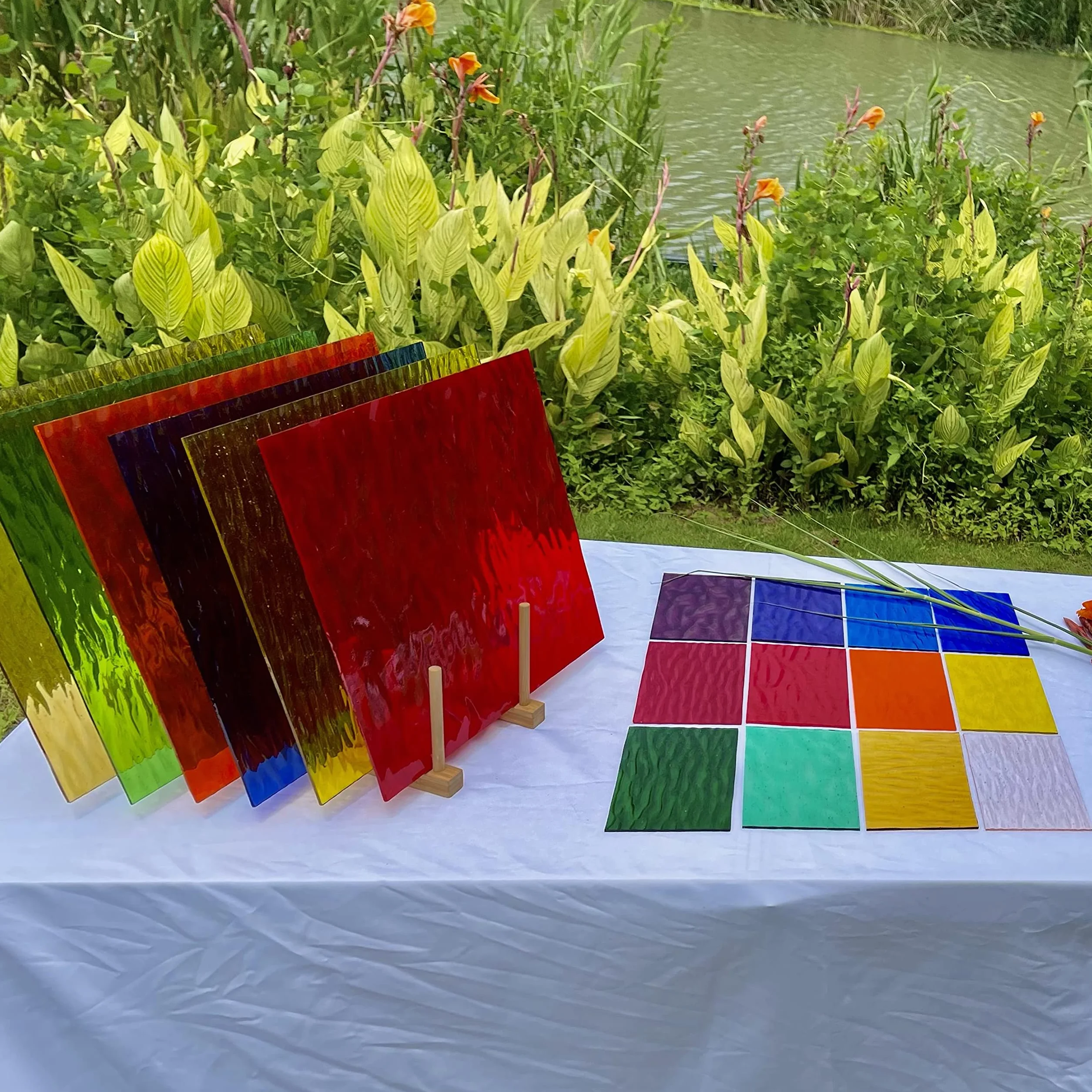 Confezione da 12 fogli di vetro colorato, 15,2 x 10,2 cm, piastrelle in vetro a mosaico, per lavori artigianali, texture mista