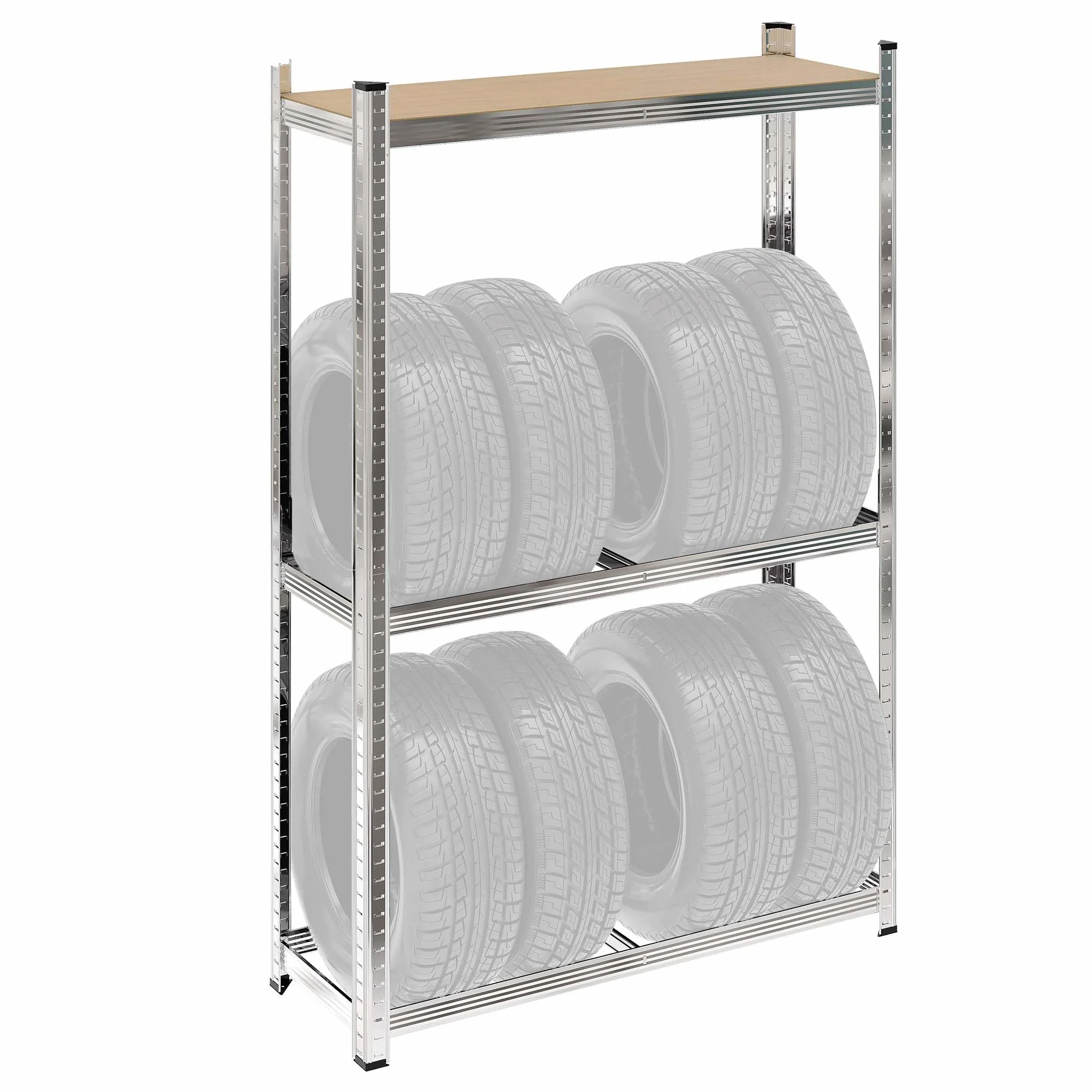 Wiltec Scaffale portagomme fino a 795 kg 180x120x40cm per 8 pneumatici Per officina gommista