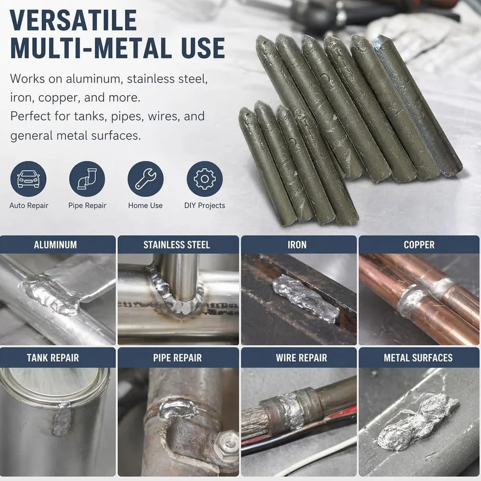 Low Temperature Universal Welding Rod, 2026 New Metal Universal Low Temperature Easy Melt Welding Rods, Lighter Welding Rod,Easy Welding Rods for Metal Welding,Aluminum Welding Rods (6 pcs)