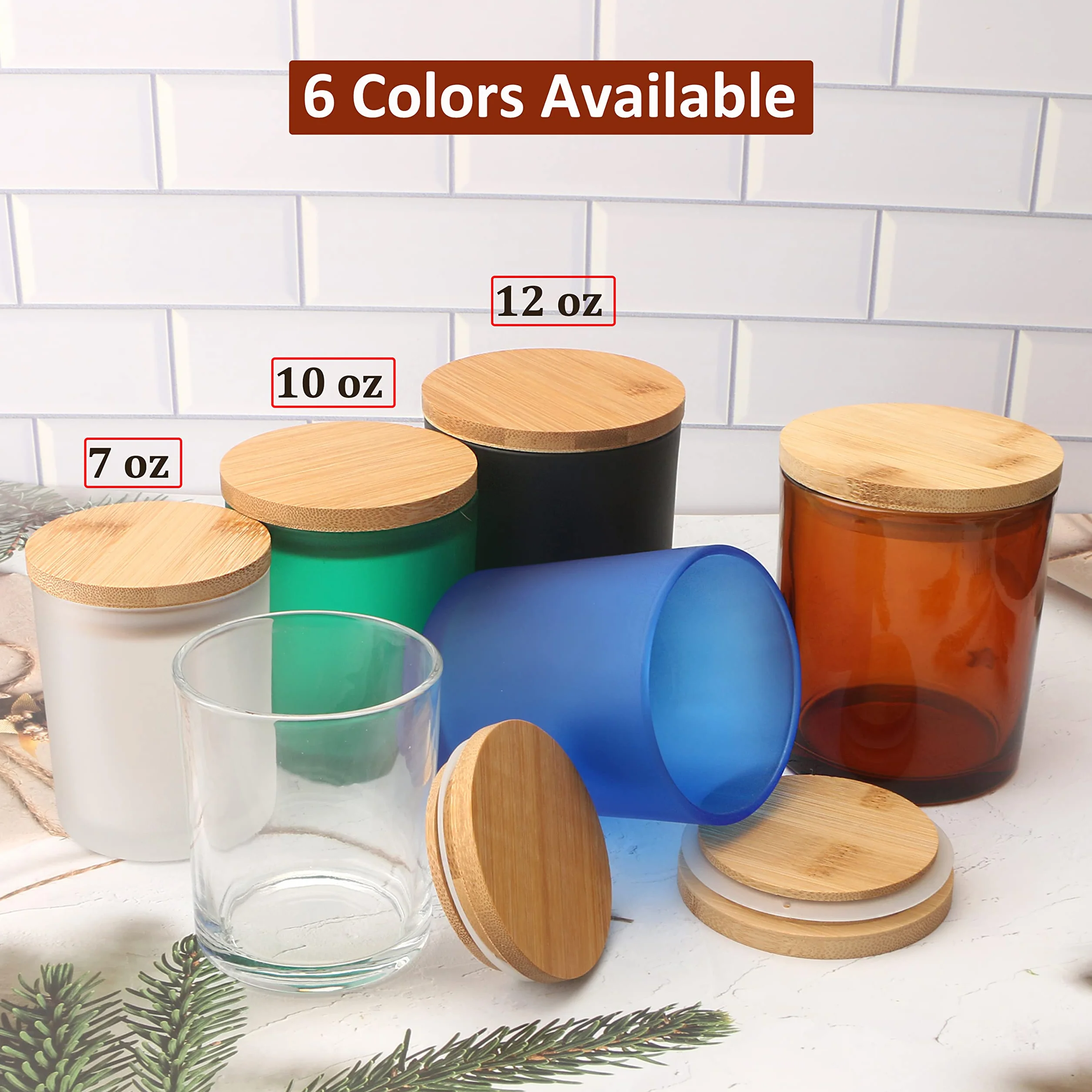 MILIVIXAY - Confezione da 12 barattoli per candele, in vetro trasparente, 355 ml, con coperchio e kit per la creazione di candele, vuoti, contenitori per spezie e polveri