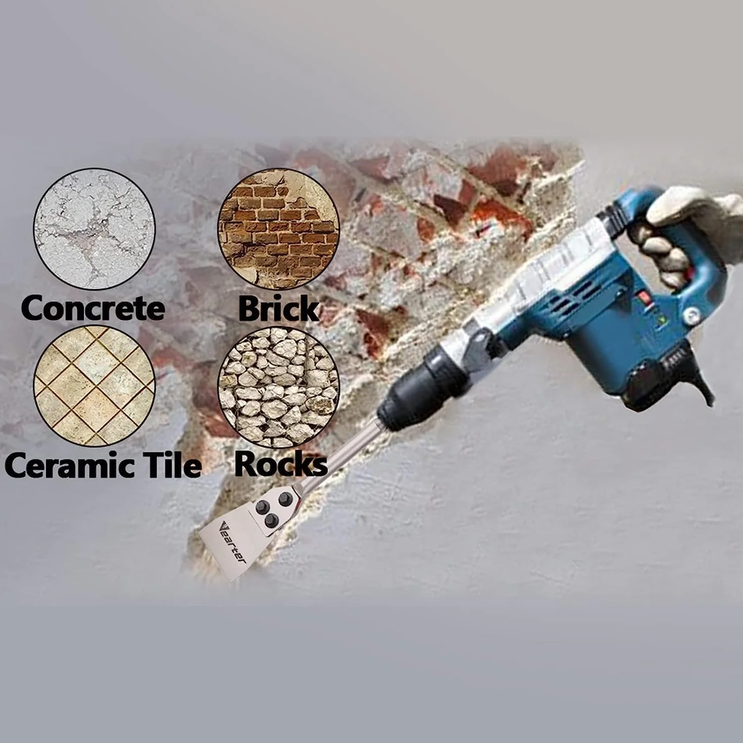 SDS Plus, scalpello per stucco, 300 x 100 mm, raschietto per pavimenti 40CrMo, scalpello per piastrelle, colla per pavimenti, linoleum, colla per piastrelle, colore