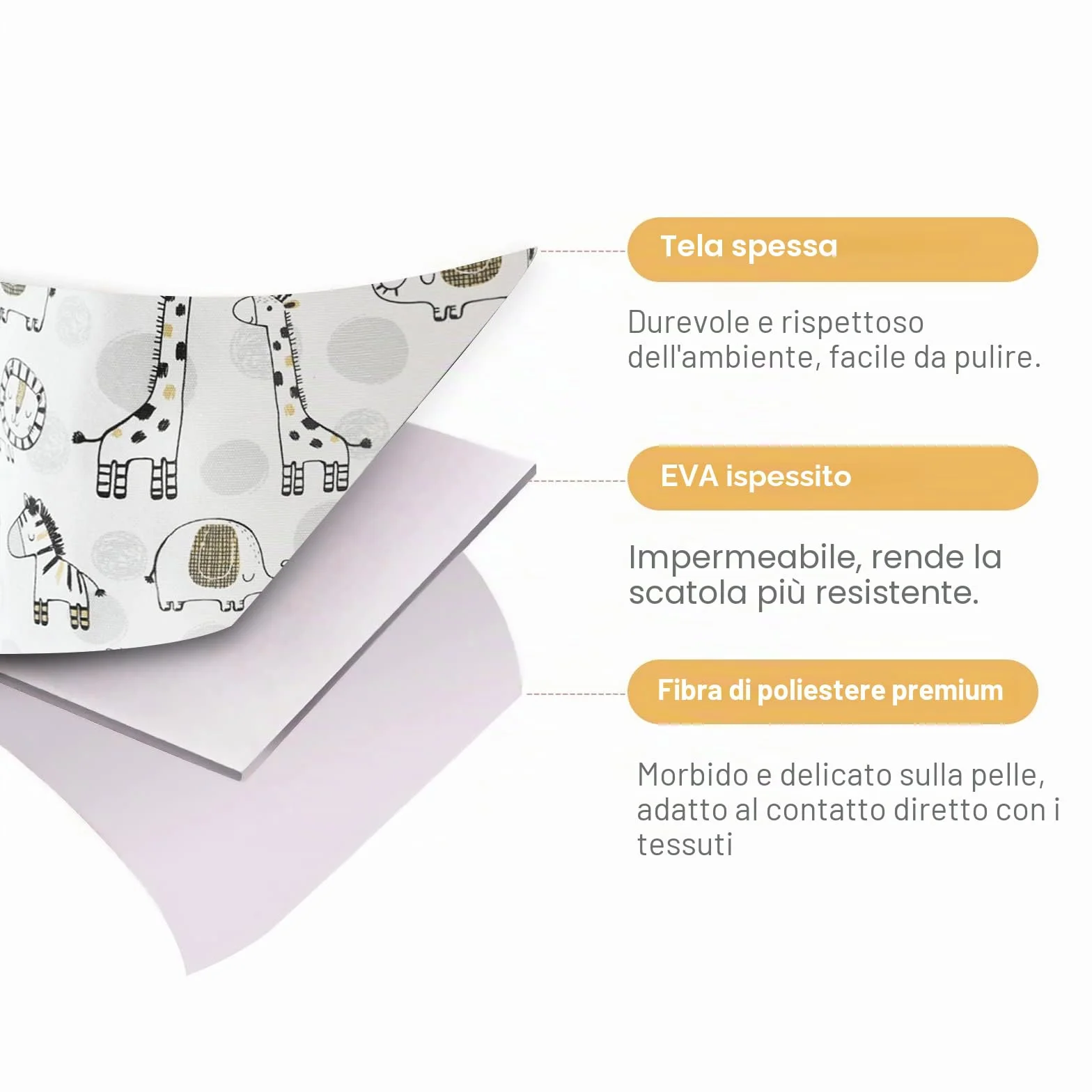 Ceste per la Biancheria 58L Très Grand Cesto Giochi Bambini, Animaux Safari Pliable Contenitore Bancheria Sporca Cesta Porta Giochi avec Chiusura con Coulisse per Asilo Nido Camera dei Bambini